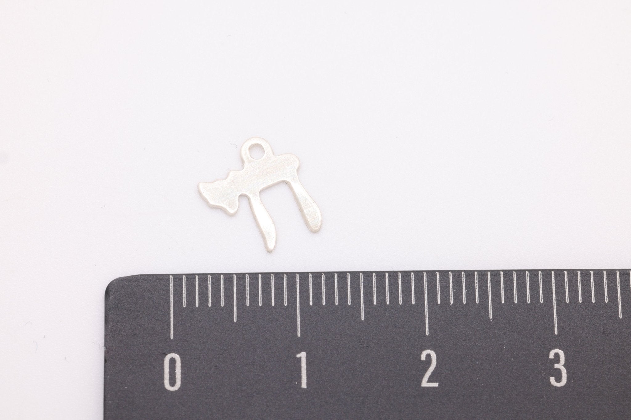 Chai Symbol Charm, Wholesale, 925 Sterling Silver, 10mm x 8mm, "Life" - HarperCrown