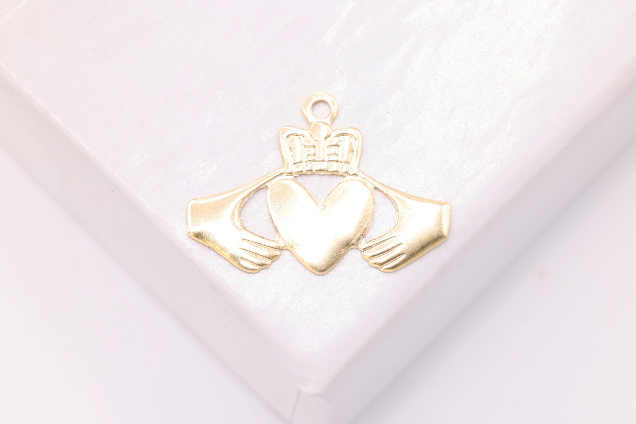 Claddagh Crown Heart Charm, Wholesale, 14/20 Gold - Filled, 16mm x 10mm, Irish Symbol Love Loyalty Friendship - HarperCrown