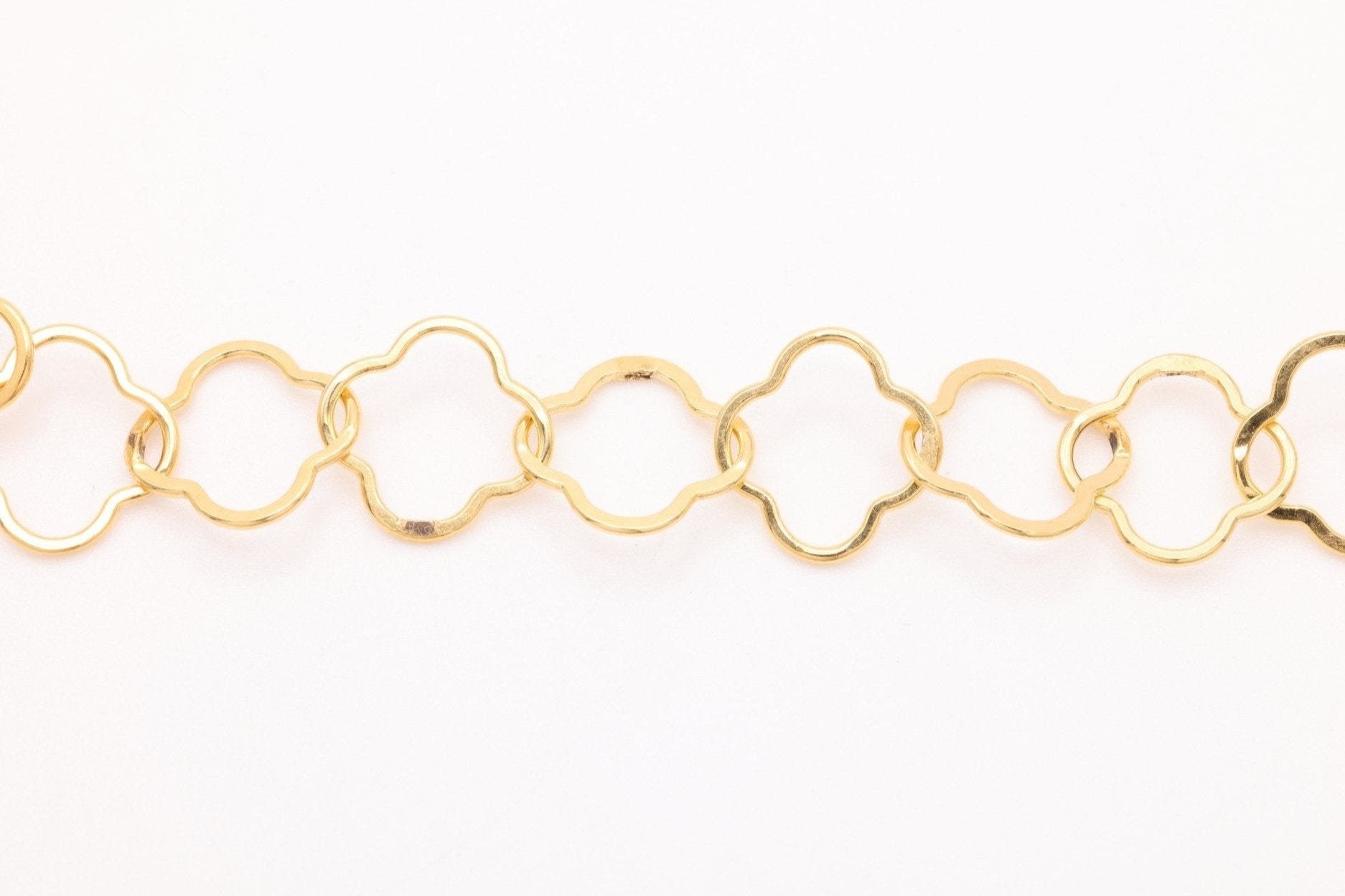 Clover Krinkle Chain, Gold - Filled, 10mm, Bulk DIY Spool Pay Per Foot Jewelry Making Chain - HarperCrown