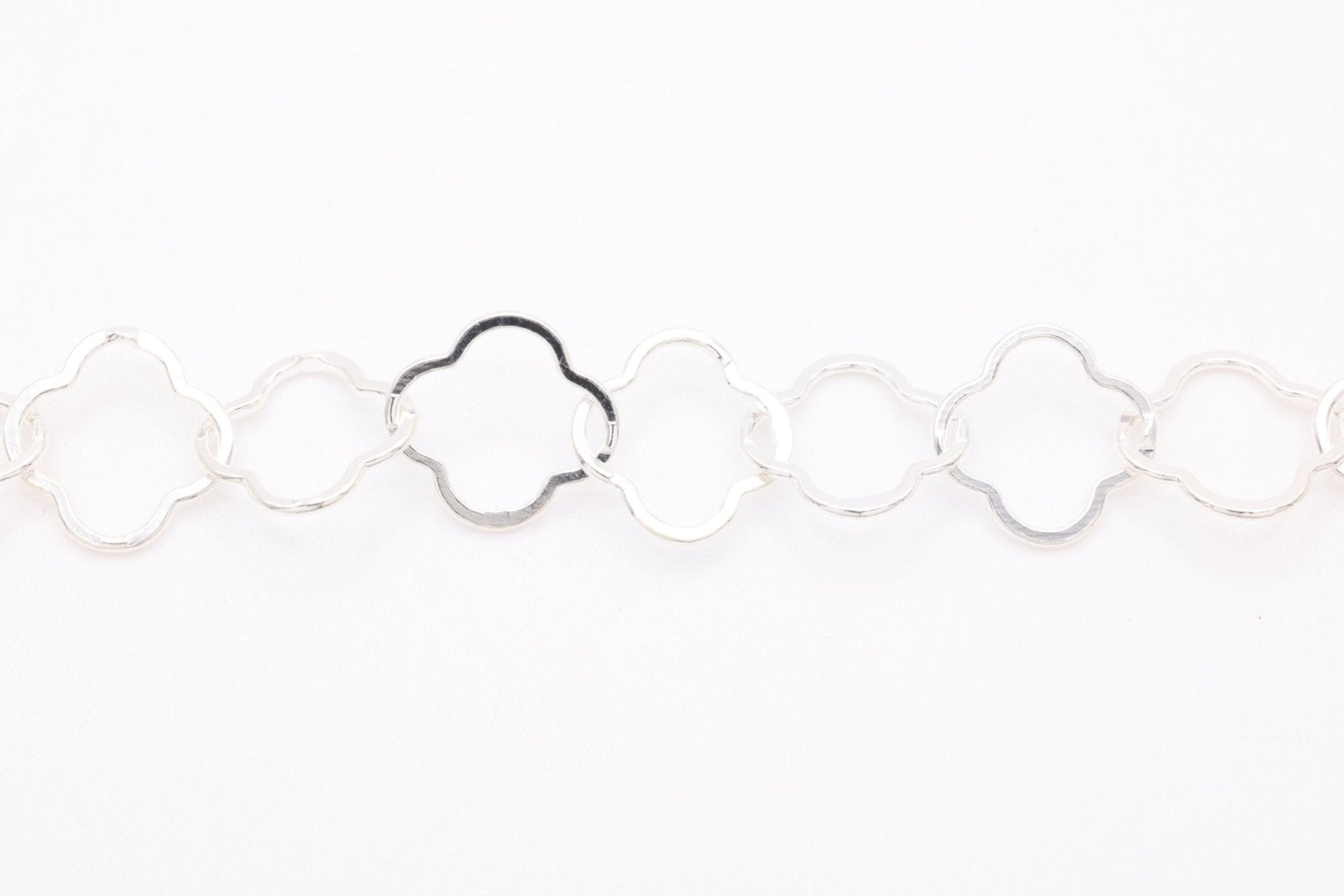 Clover Krinkle Chain, Sterling Silver, 10mm, Bulk DIY Spool Pay Per Foot Jewelry Making Chain - HarperCrown