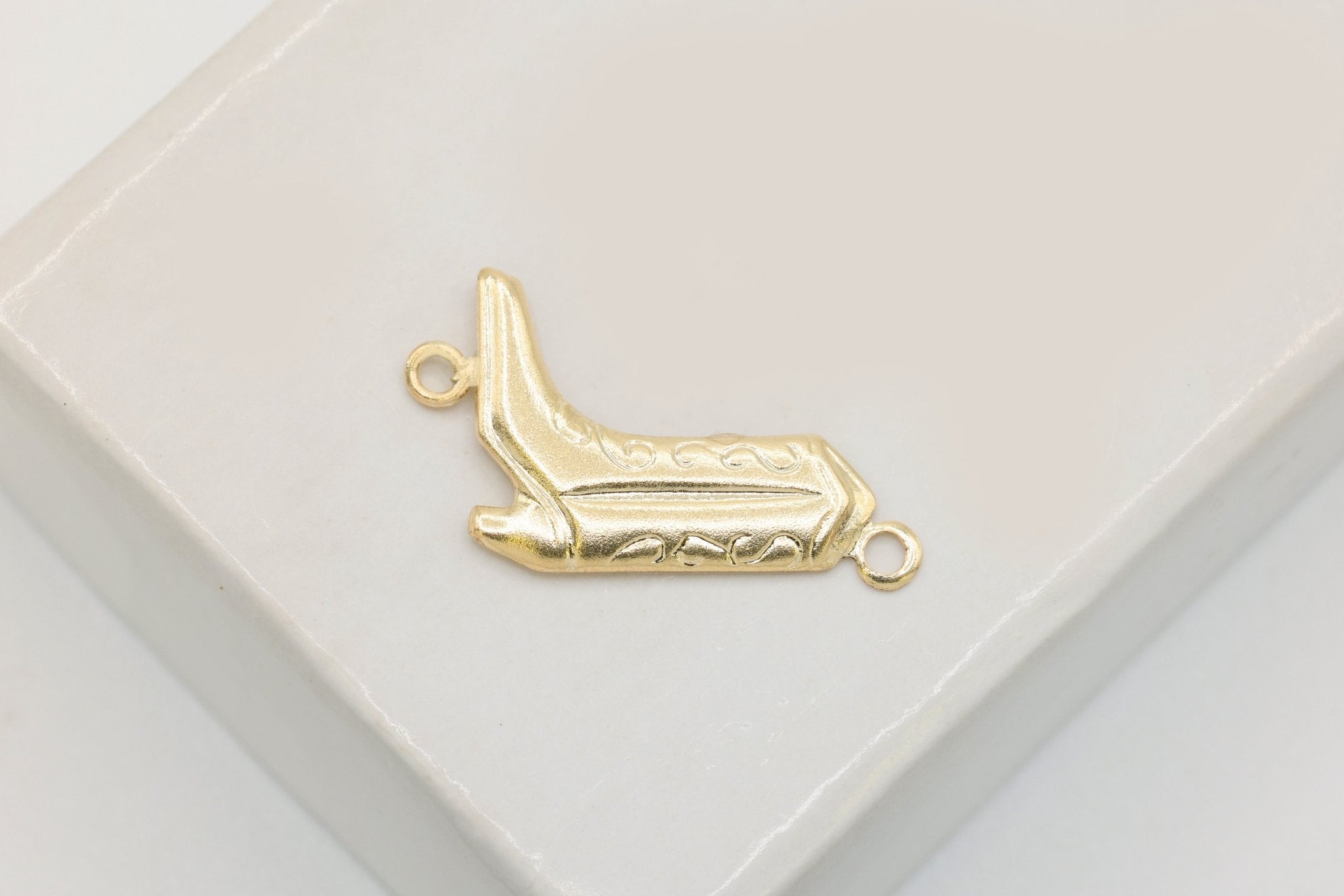Cowboy Boot Connector Charm, Wholesale, 14/20 Gold - Filled, 15mm x 10mm, Cowgirl Texas Charm - HarperCrown