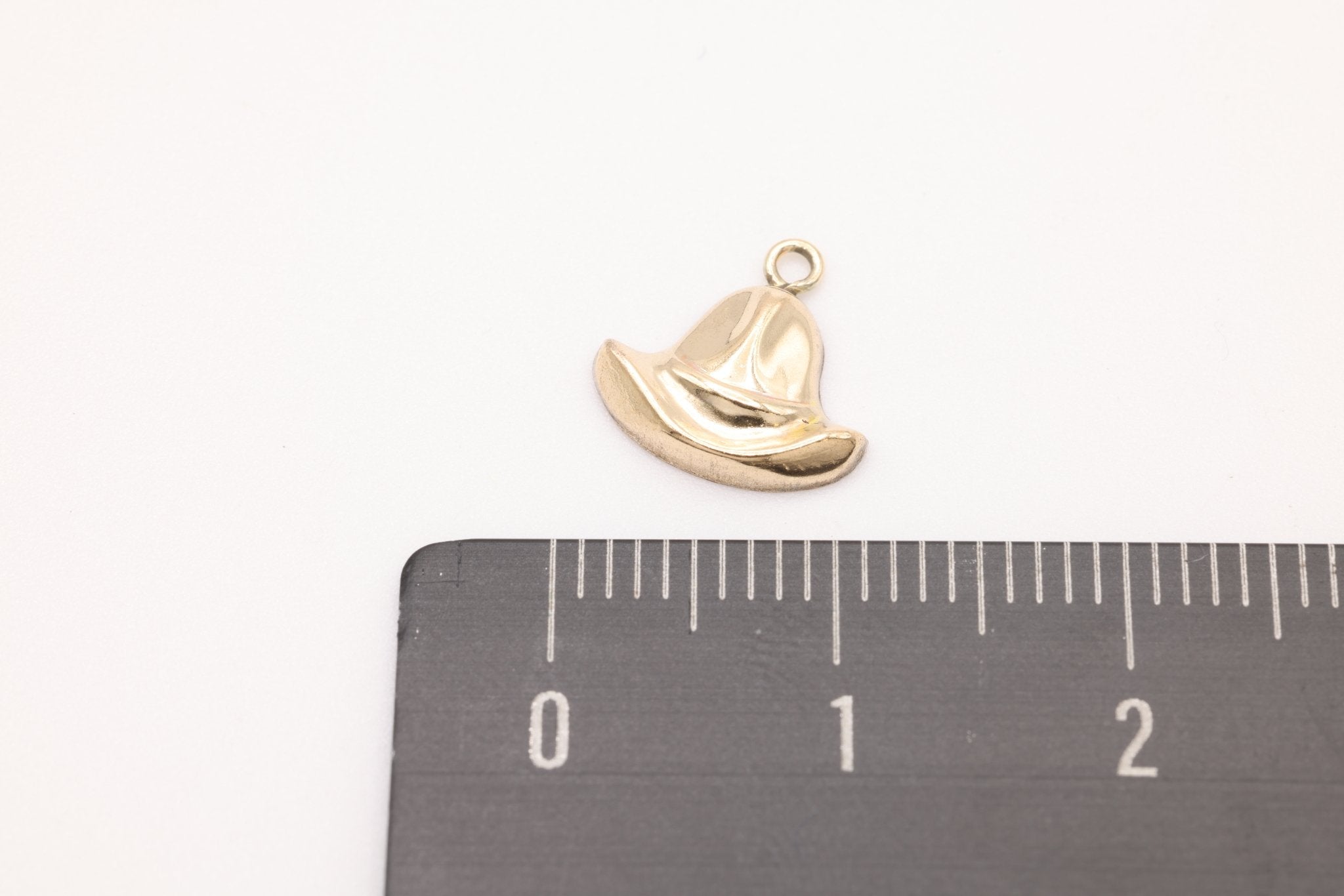 Cowboy Hat Charm, Gold - Filled, 10mm x 10mm, Wild West Cowboy Hat Charm, Bulk DIY Wholesale Jewelry Making Charm - HarperCrown