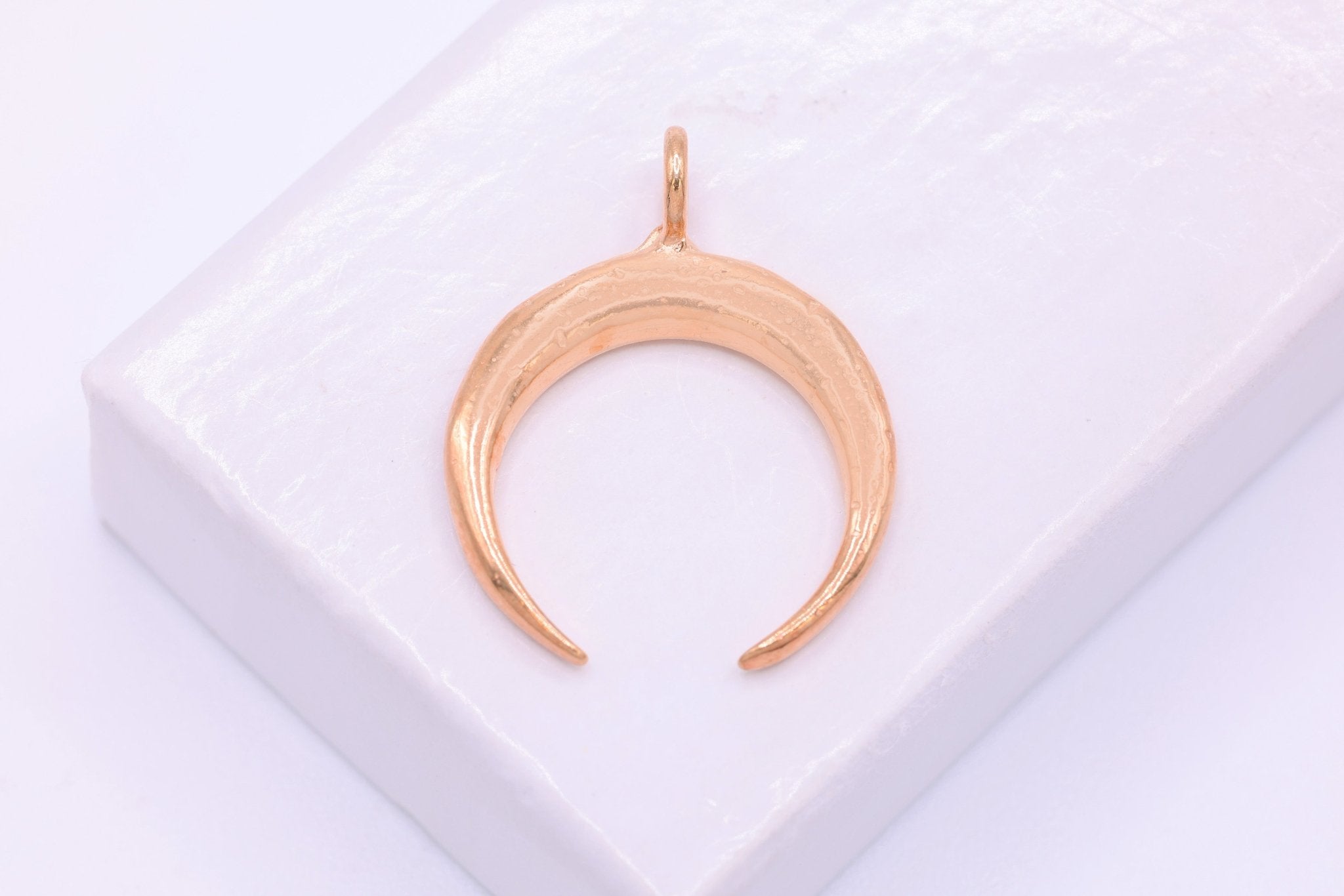 Crescent Half Moon Pendant - Rose Gold 18k gold plated over sterling silver - HarperCrown