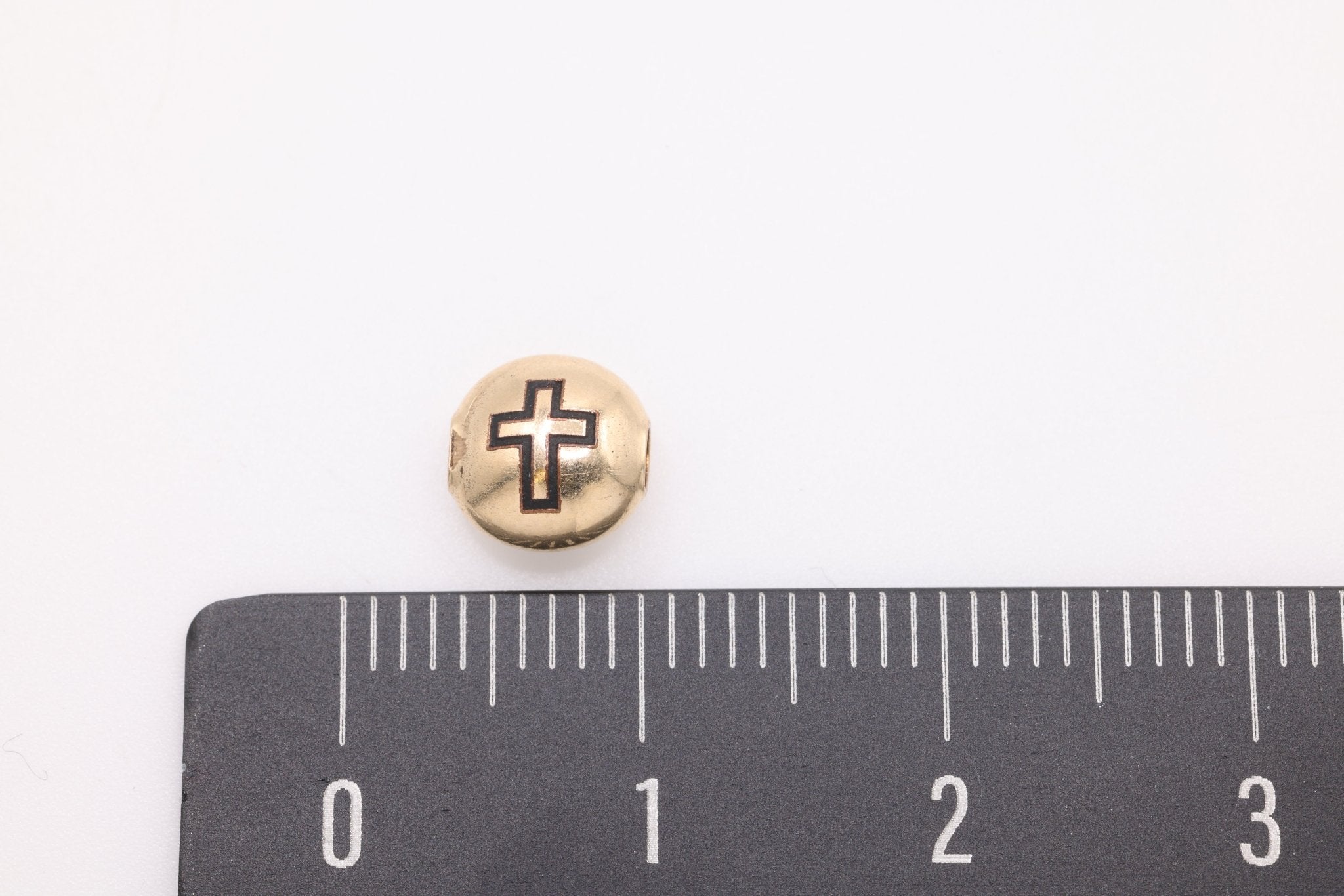 Cross Bead Charm, 14/20 Gold - Filled, 7mm - HarperCrown