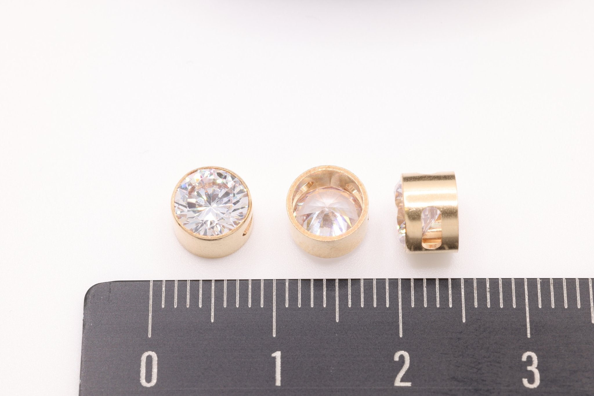 CZ Diamond Solitaire Charm, Gold - Filled, 6mm, Wholesale Bulk DIY Jewelry Making Charms - HarperCrown