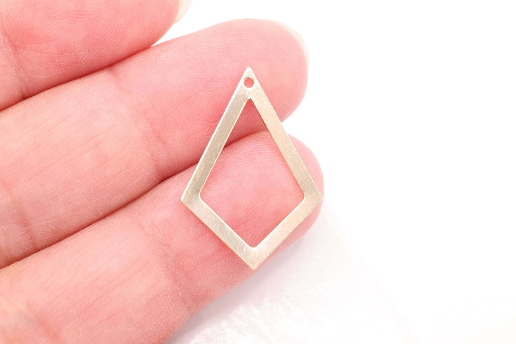 Diamond Outline Dangle, Wholesale, 14/20 Gold - Filled, 20mm x 15mm 24 Gauge, Kite Outline Charm Geometric - HarperCrown