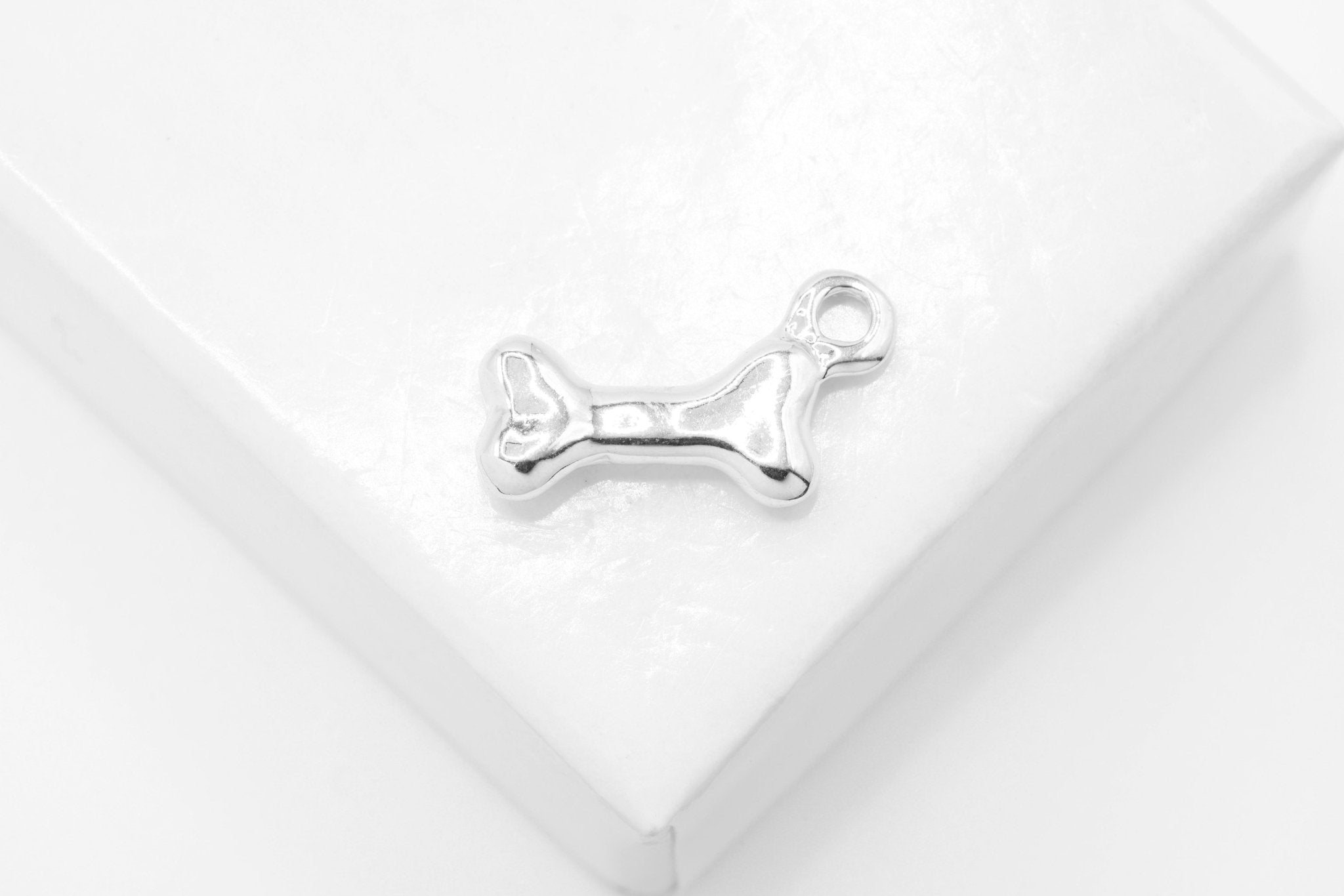 Dog Bone Charm, Wholesale, 925 Sterling Silver, 11mm x 5mm, Man's Best Friend Doggy Bone - HarperCrown