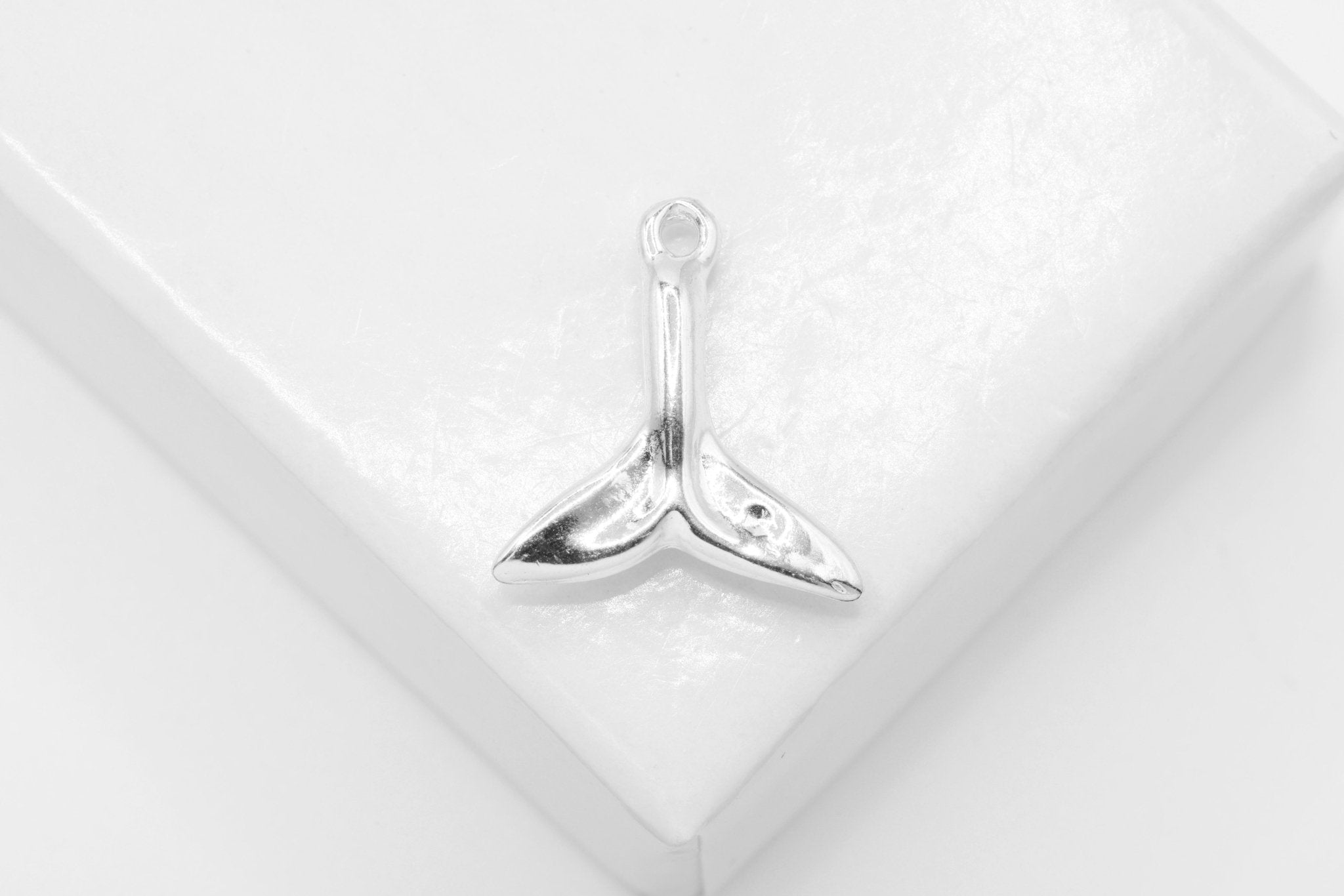 Dolphin Tail Charm, Wholesale, 925 Sterling Silver, 15mm x 11mm, Whale Tail - HarperCrown