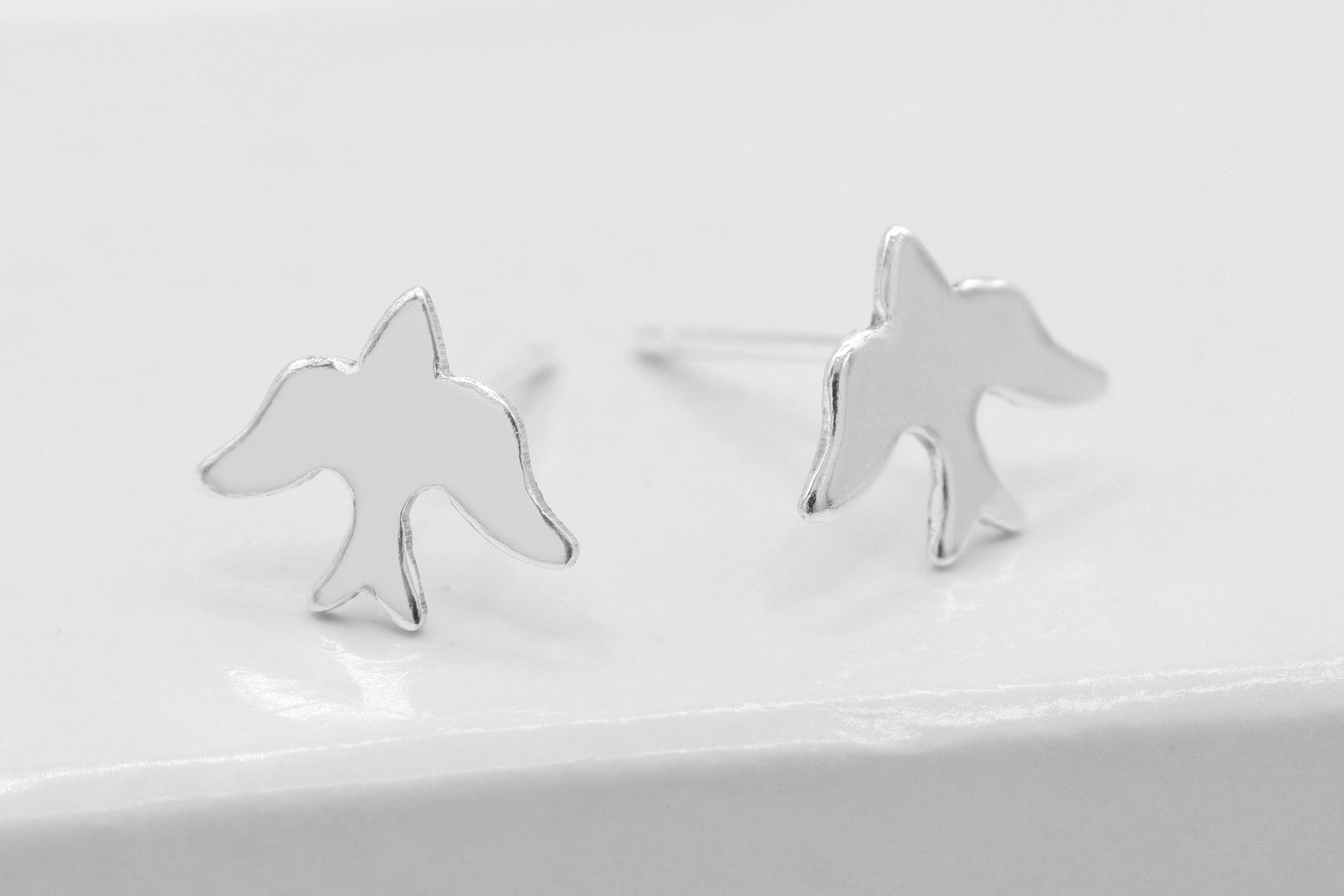 Dove Bird Stud Earring, 925 Sterling Silver, 7mm x 7mm, Wholesale, Pay Per Piece - HarperCrown