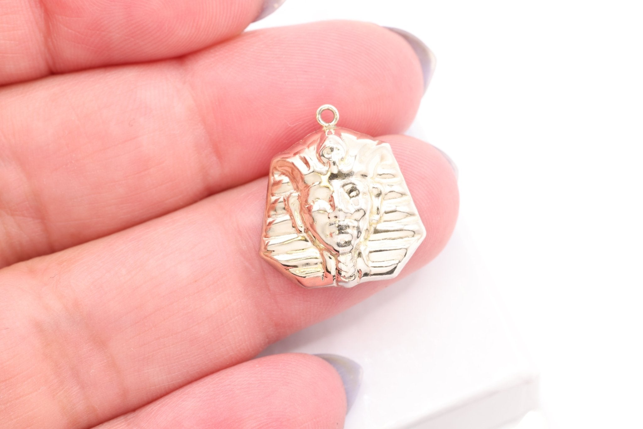 Egyptian Pharaoh King Charm, Wholesale, 14/20 Gold - Filled, 15mm x 15mm - HarperCrown