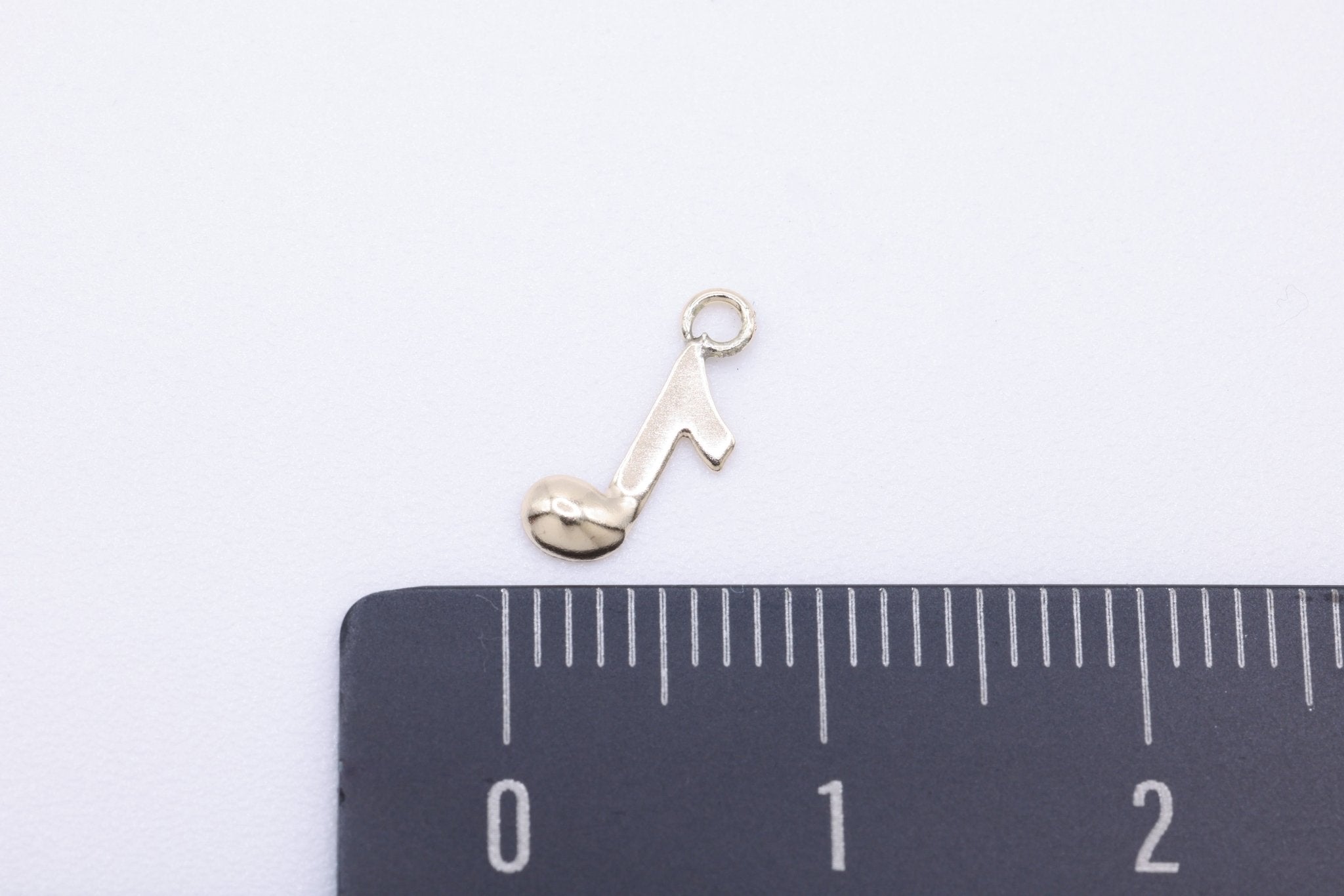 Eighth Musical Note Charm, Wholesale, 14/20 Gold - Filled, 10mm x 5mm, Jewelry Making Charm - HarperCrown