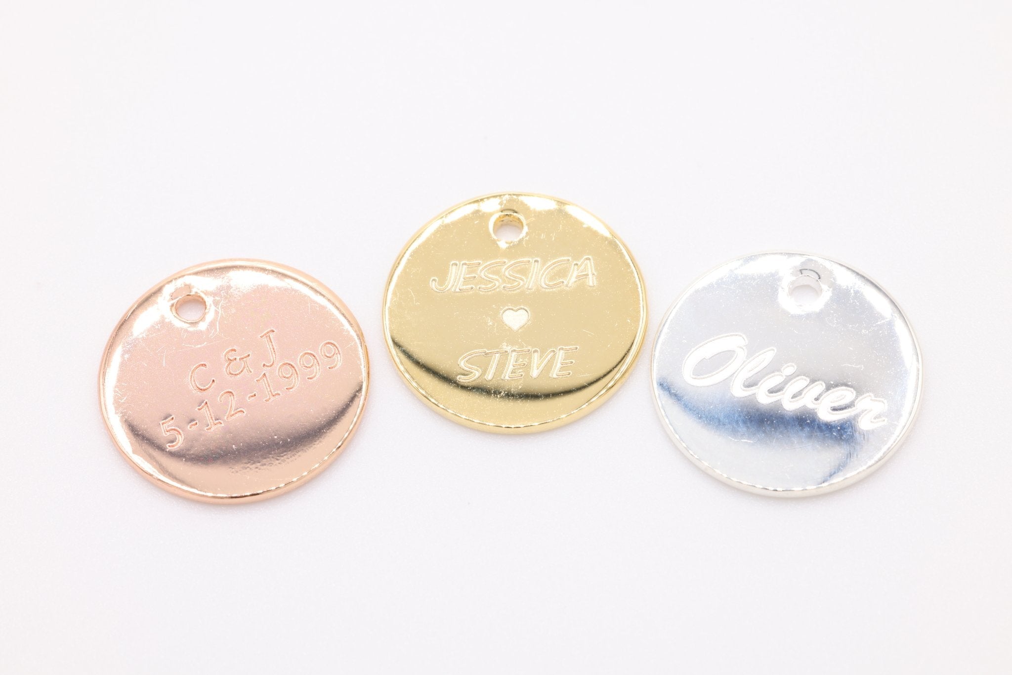 Engraved Circle Charm, 925 Sterling Silver, Gold-Plated, Charm for Jewelry Making - HarperCrown