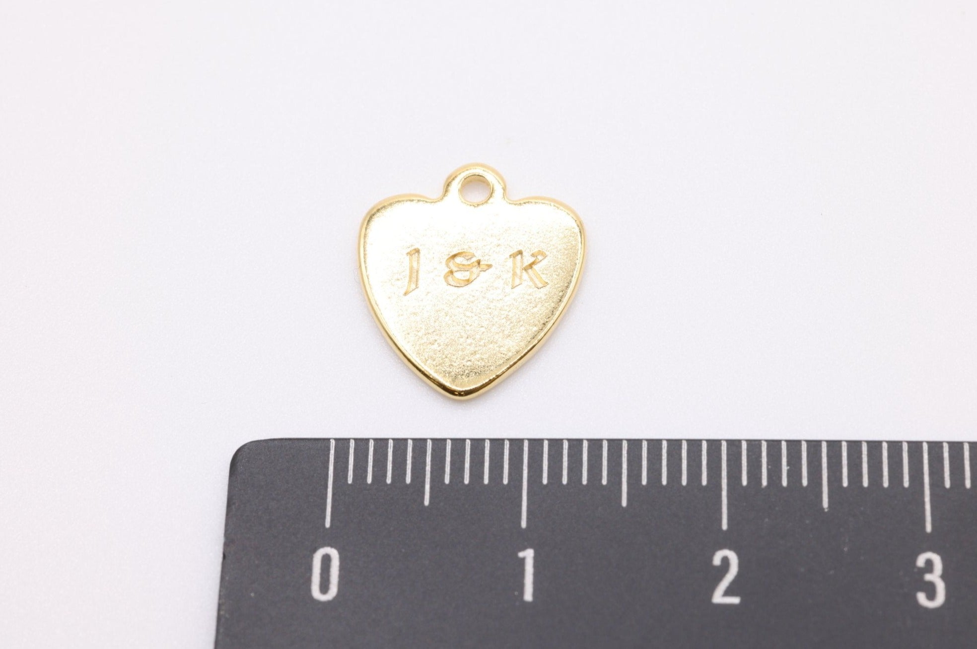 Engraved Heart Charm, 925 Sterling Silver, Gold-Plated, Charm for Jewelry Making - HarperCrown