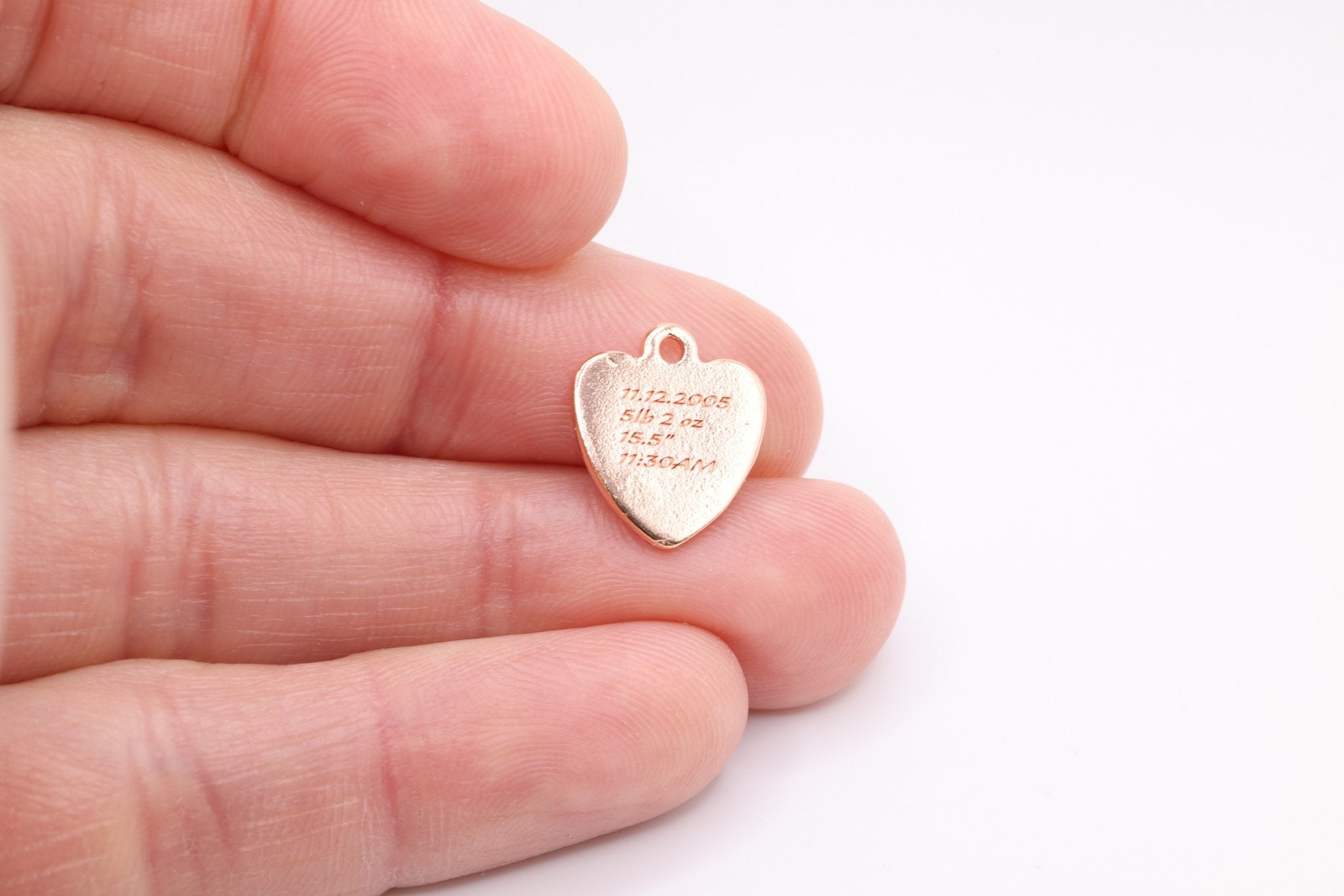 Engraved Heart Charm, 925 Sterling Silver, Gold-Plated, Charm for Jewelry Making - HarperCrown