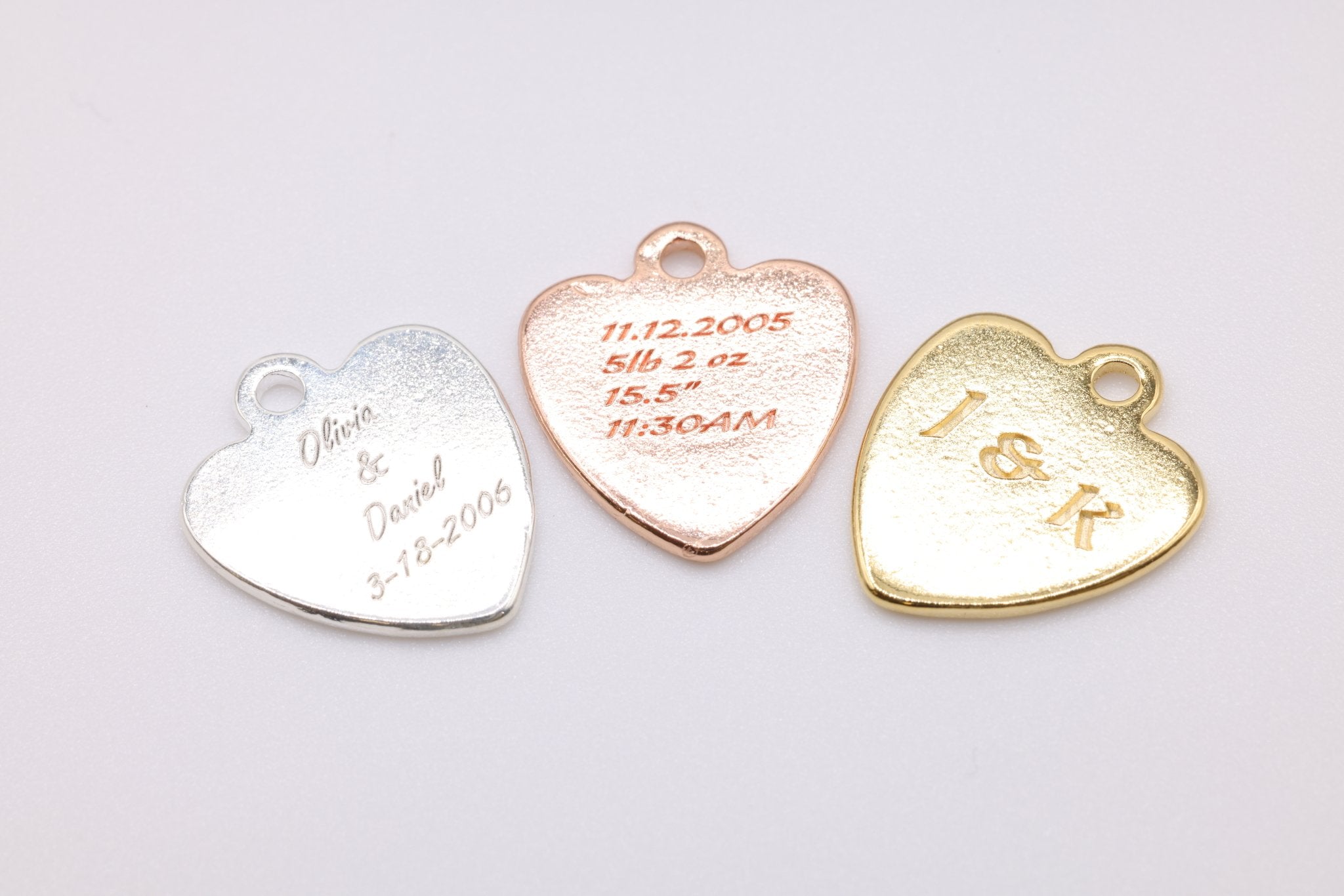 Engraved Heart Charm, 925 Sterling Silver, Gold-Plated, Charm for Jewelry Making - HarperCrown