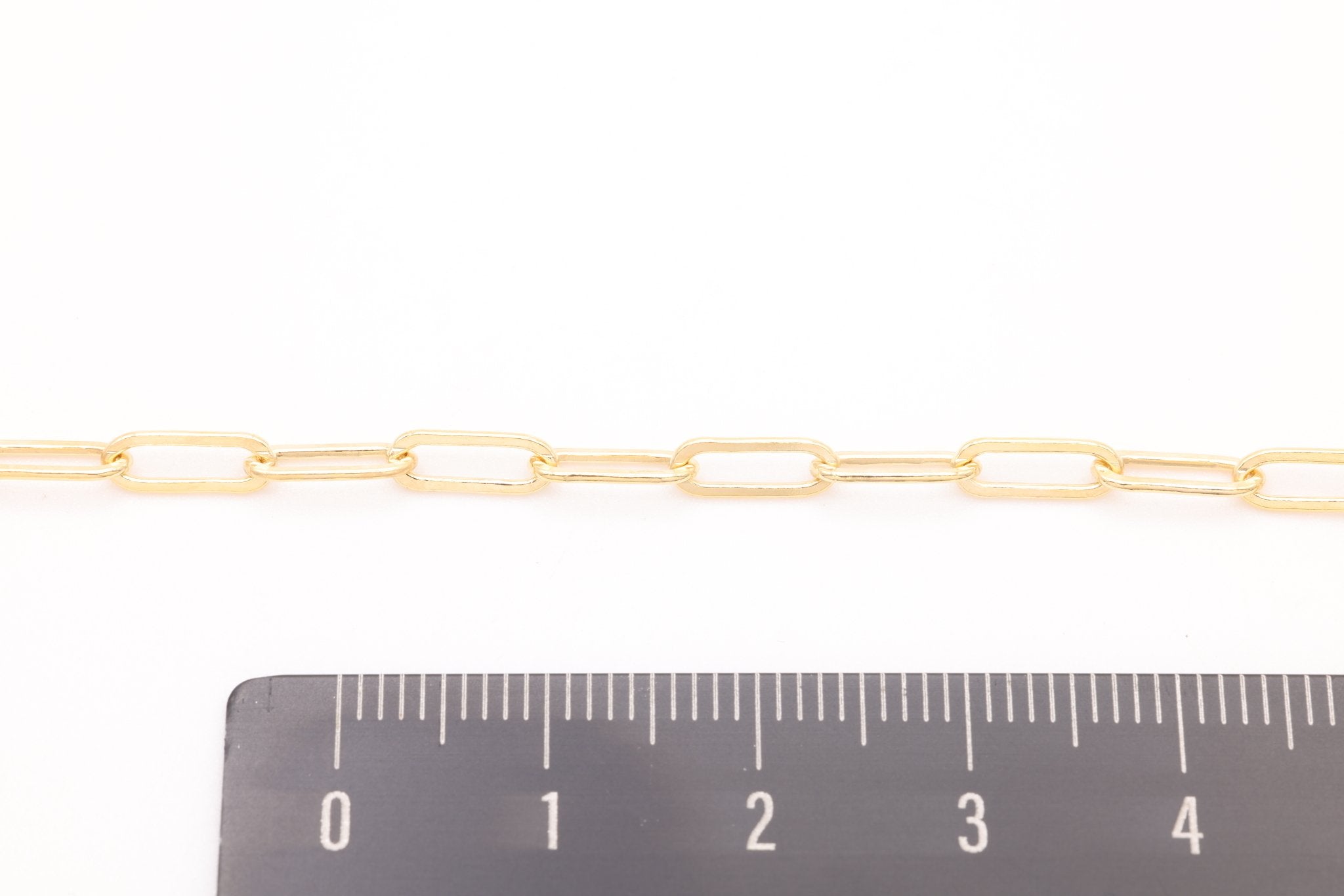 Flat Paperclip Chain, Gold - Filled, 8mm x 3mm, Bulk DIY Spool Pay Per Foot Jewelry Making Chain - HarperCrown