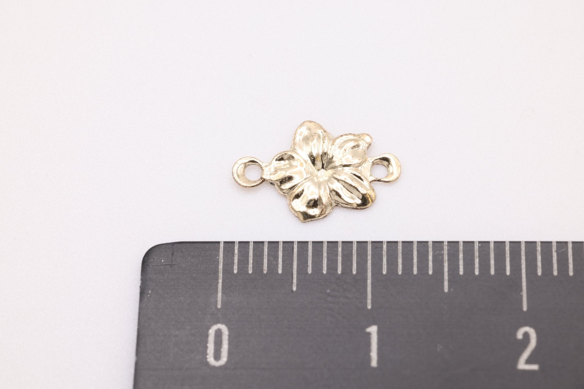 Flower Connector Charm, Gold - Filled, 11mm x 7mm, Small Hawaiian Plumeria Flower Charm, Bulk DIY Wholesale Jewelry Making Charm - HarperCrown