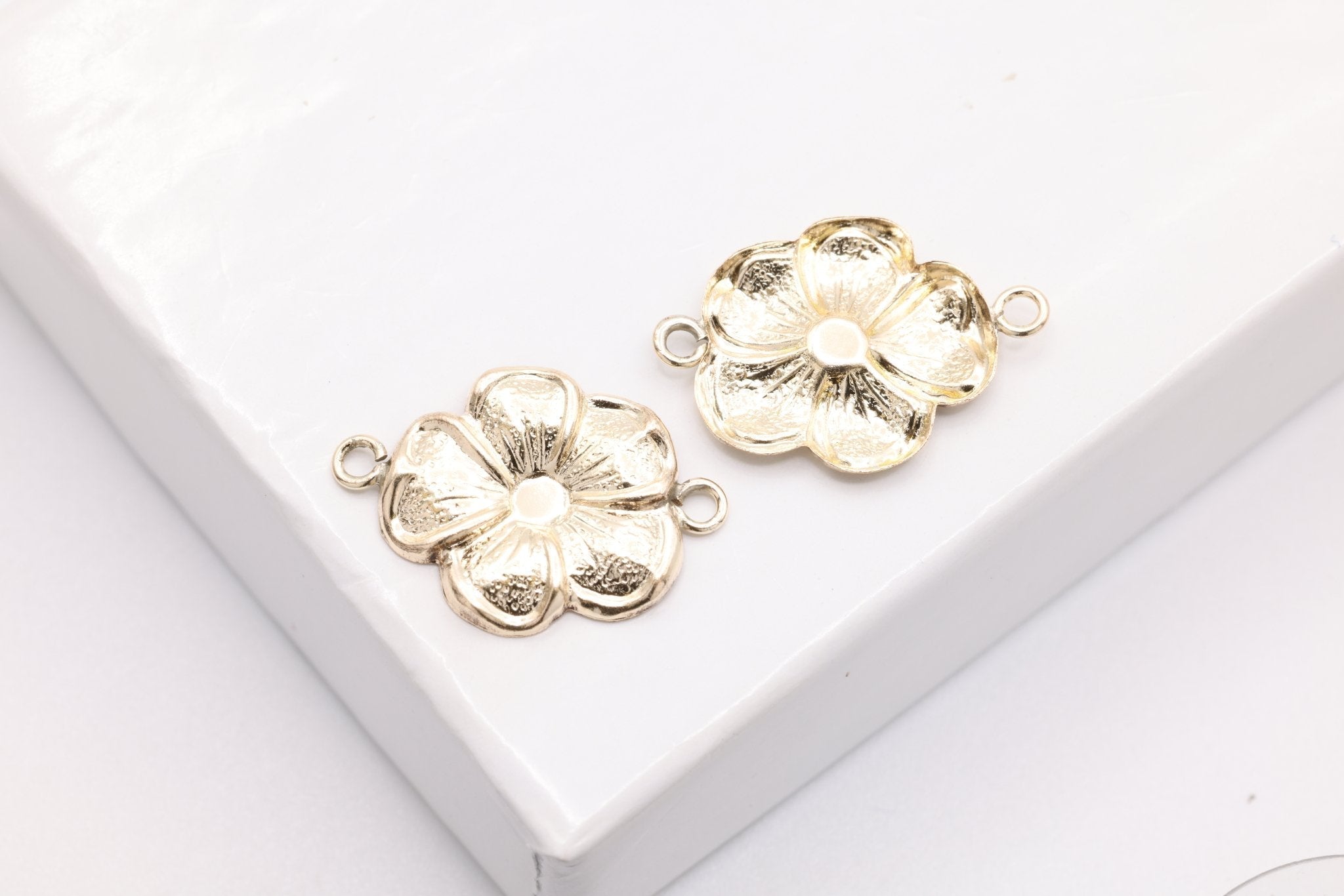 14k Gold Gold Filled Charms Jewelry Making Wholesale Charms 14k Gold Filled Flower Connector Charm- 14kgf