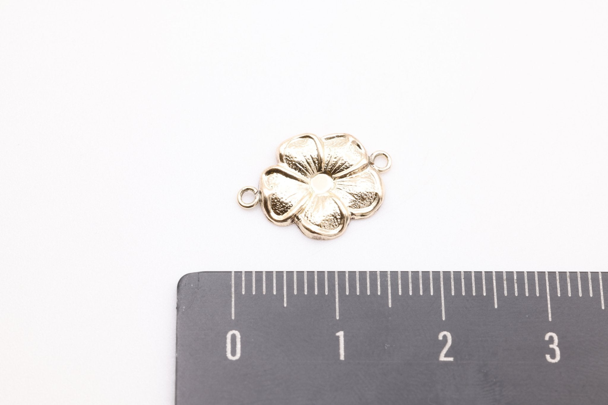 Flower Connector Charm, Gold - Filled, 15mm x 10mm, Small Hawaiian Plumeria Flower Charm, Bulk DIY Wholesale Jewelry Making Charm - HarperCrown