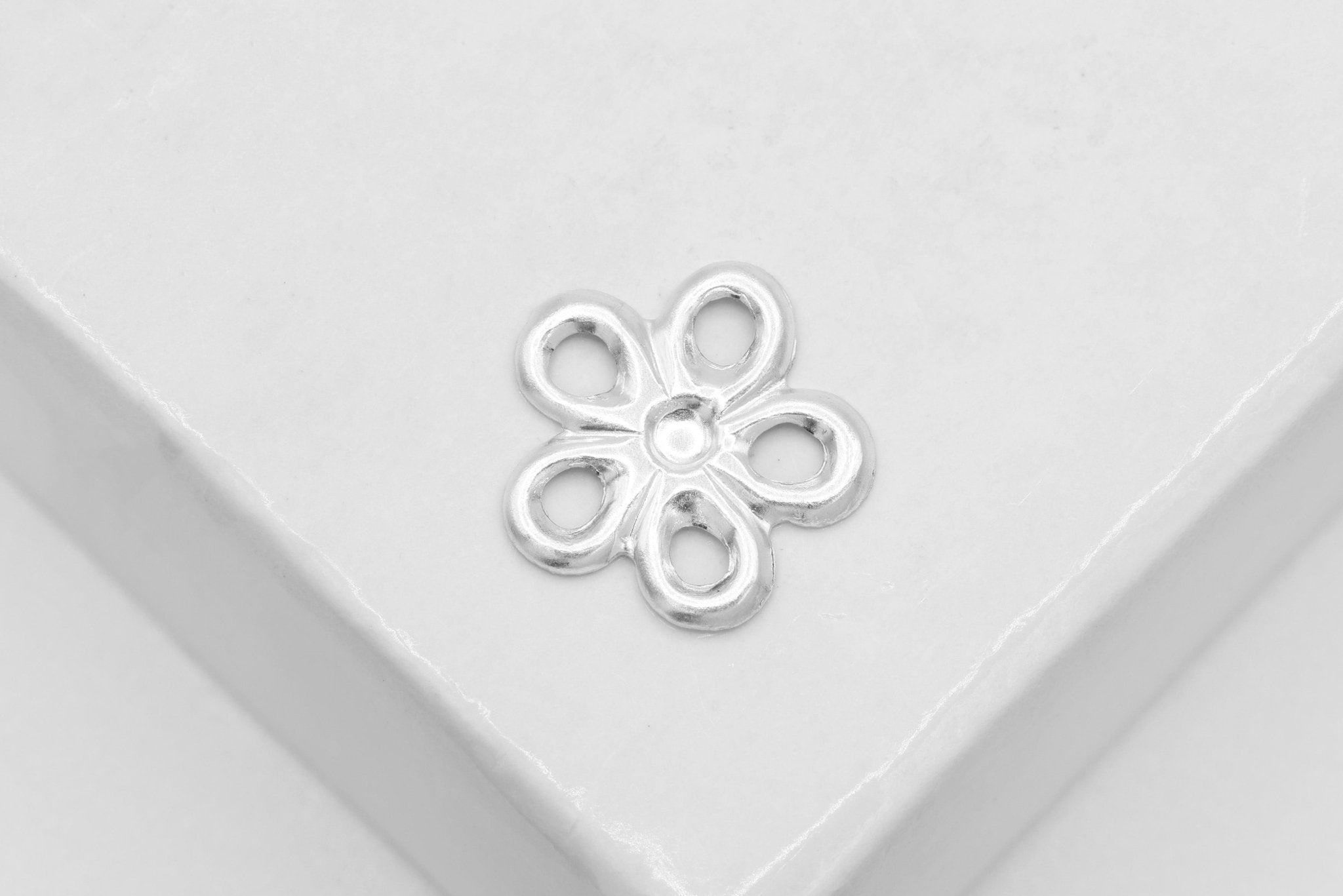 Flower Connector Charm, Wholesale, 925 Sterling Silver, 10mm x 10mm, Hawaiian Plumeria Daisy Flower Charm, Bulk DIY Wholesale Jewelry Making Charm - HarperCrown