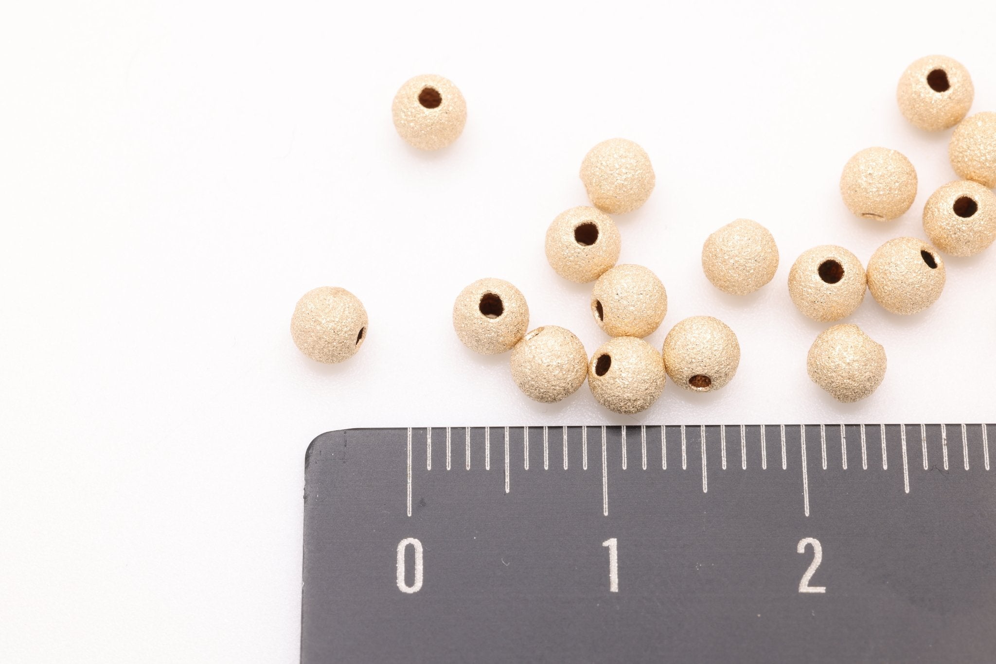 Gold - Filled Stardust Beads (10 Pack), 3mm Round Spacer Beads, Bulk DIY Wholesale Jewelry Making Charm - HarperCrown