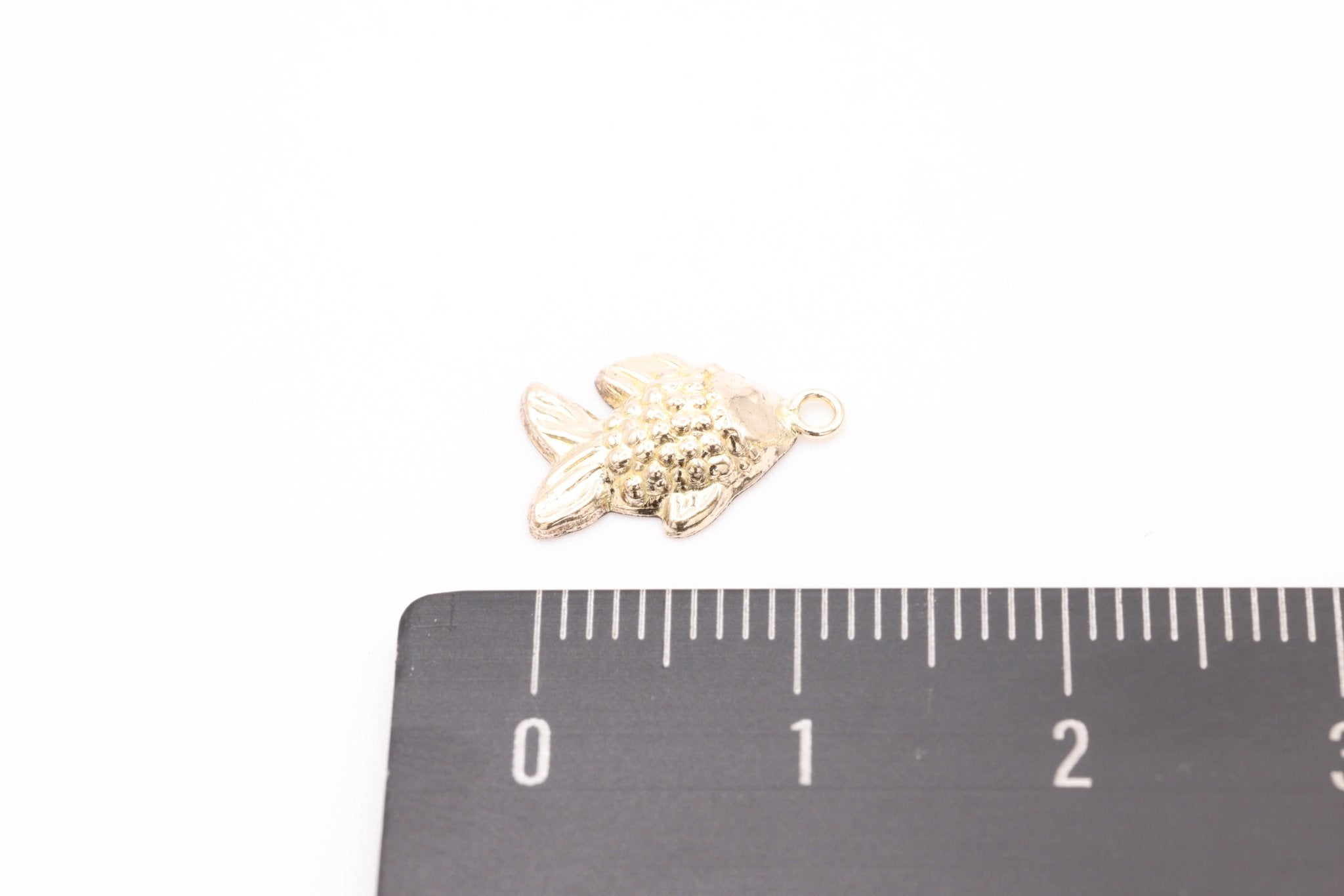 Gold Fish Charm, 14K Gold-Filled, Gold Koi Fish, Jewelry Making Charm - HarperCrown