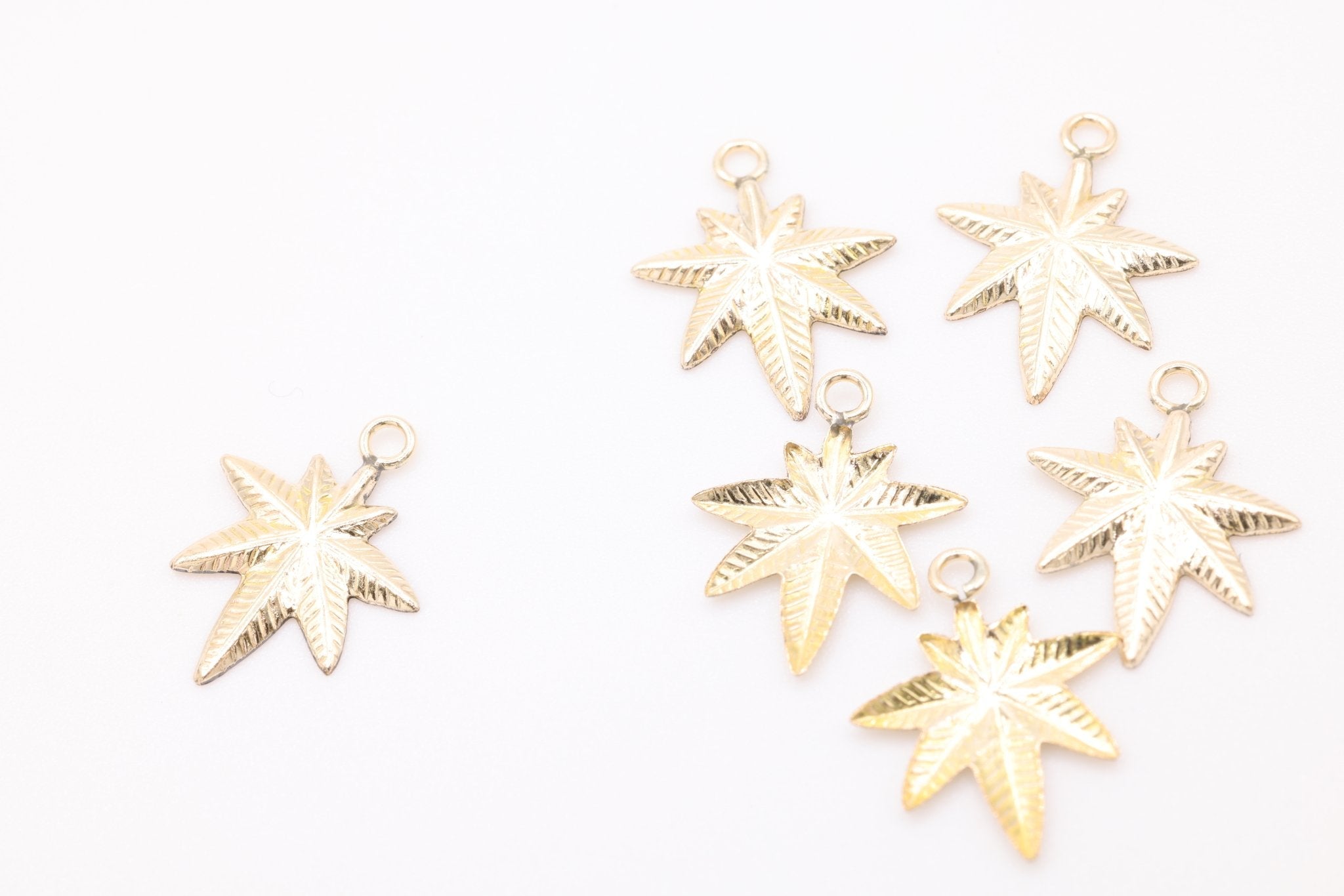 Gold Mary Jane Leaf Charm, 14K Gold-Filled, Marijuana Cannabis Hemp Pot Leaf, Jewelry Making Charm - HarperCrown