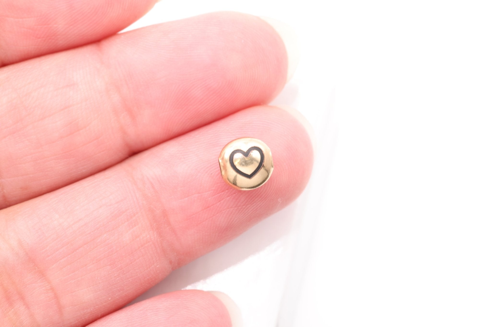 Heart Bead Charm, 14/20 Gold - Filled, 7mm - HarperCrown