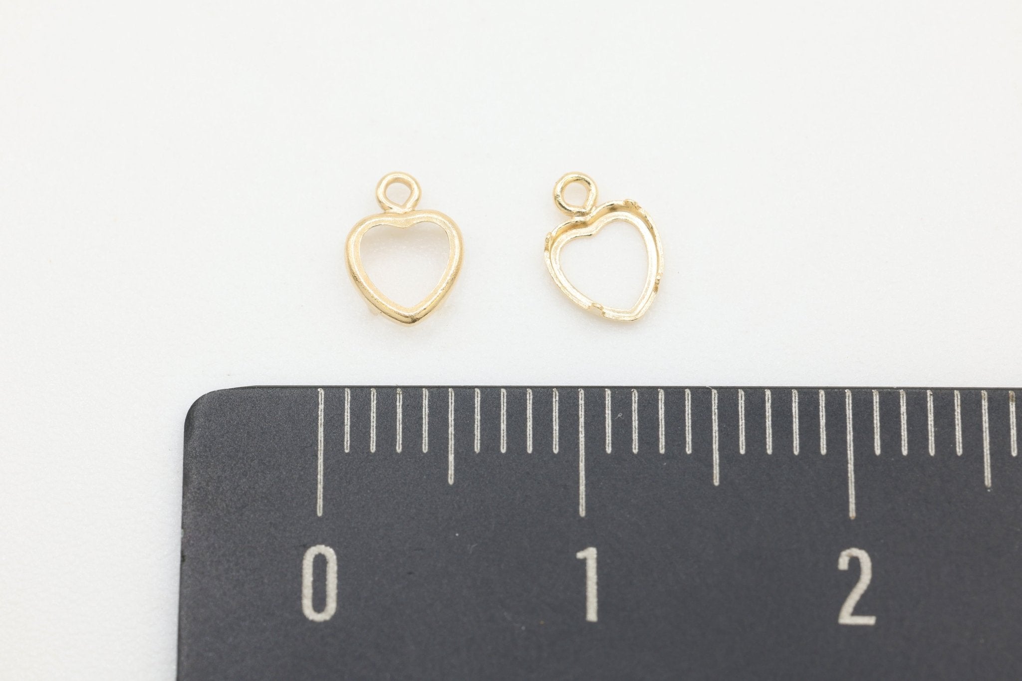 Heart Bezel Self Set Bracket Charm, 14/20 Gold-Filled, 4mm x 4mm, Wholesale, Jewelry Making Charm - HarperCrown