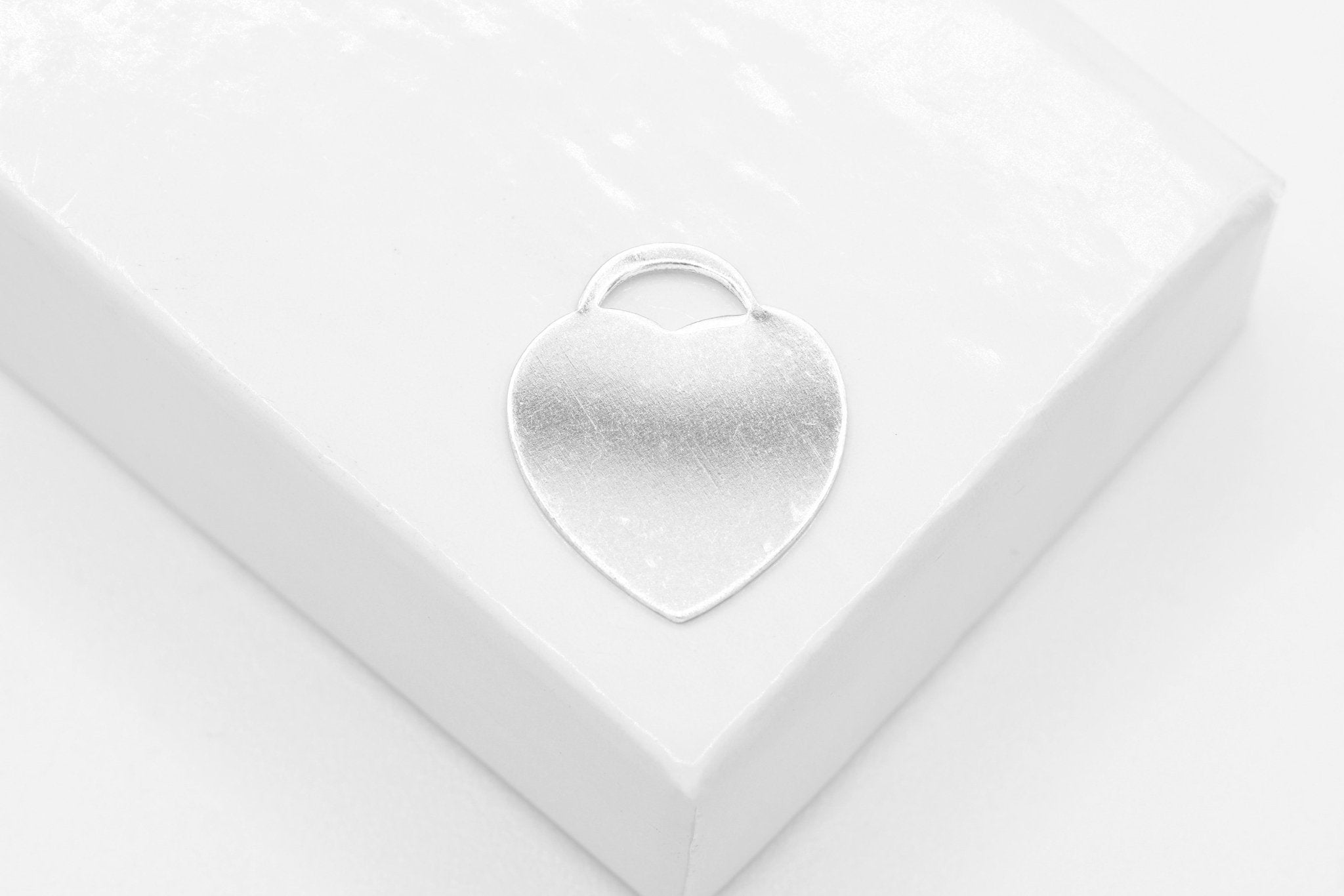 Heart Blank Charm, Wholesale, 925 Sterling Silver, 15mm x 12mm, Stamping Engraving Love Purse - HarperCrown