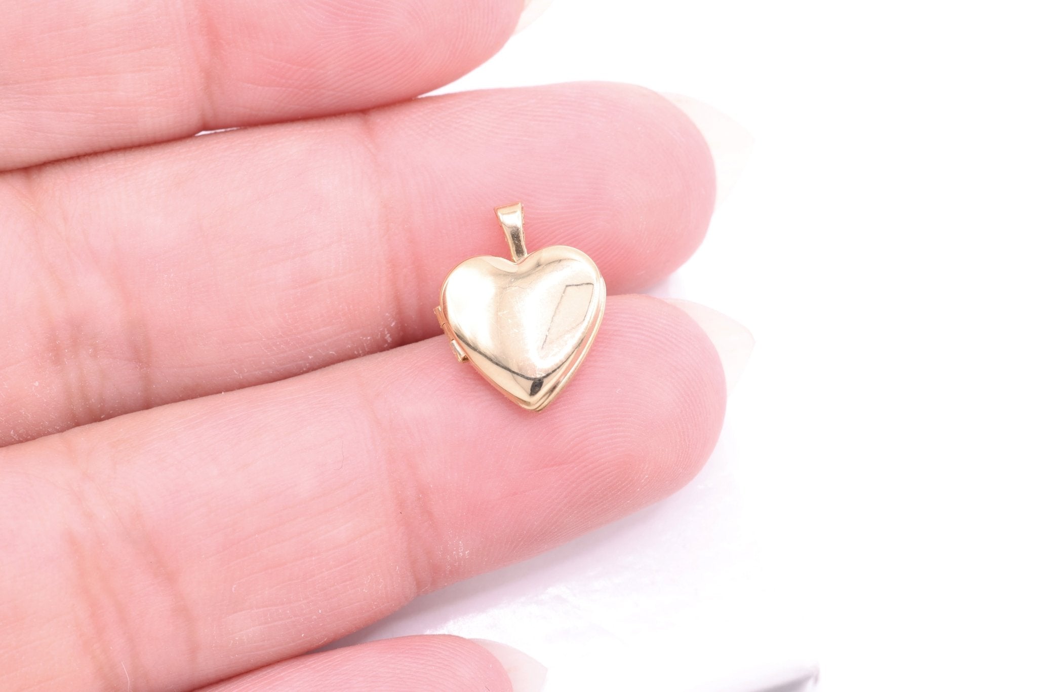 Heart Locket Pendant Charm, Wholesale, 14/20 Gold - Filled, 14mm x 11mm, DIY Jewelry Supplies - HarperCrown