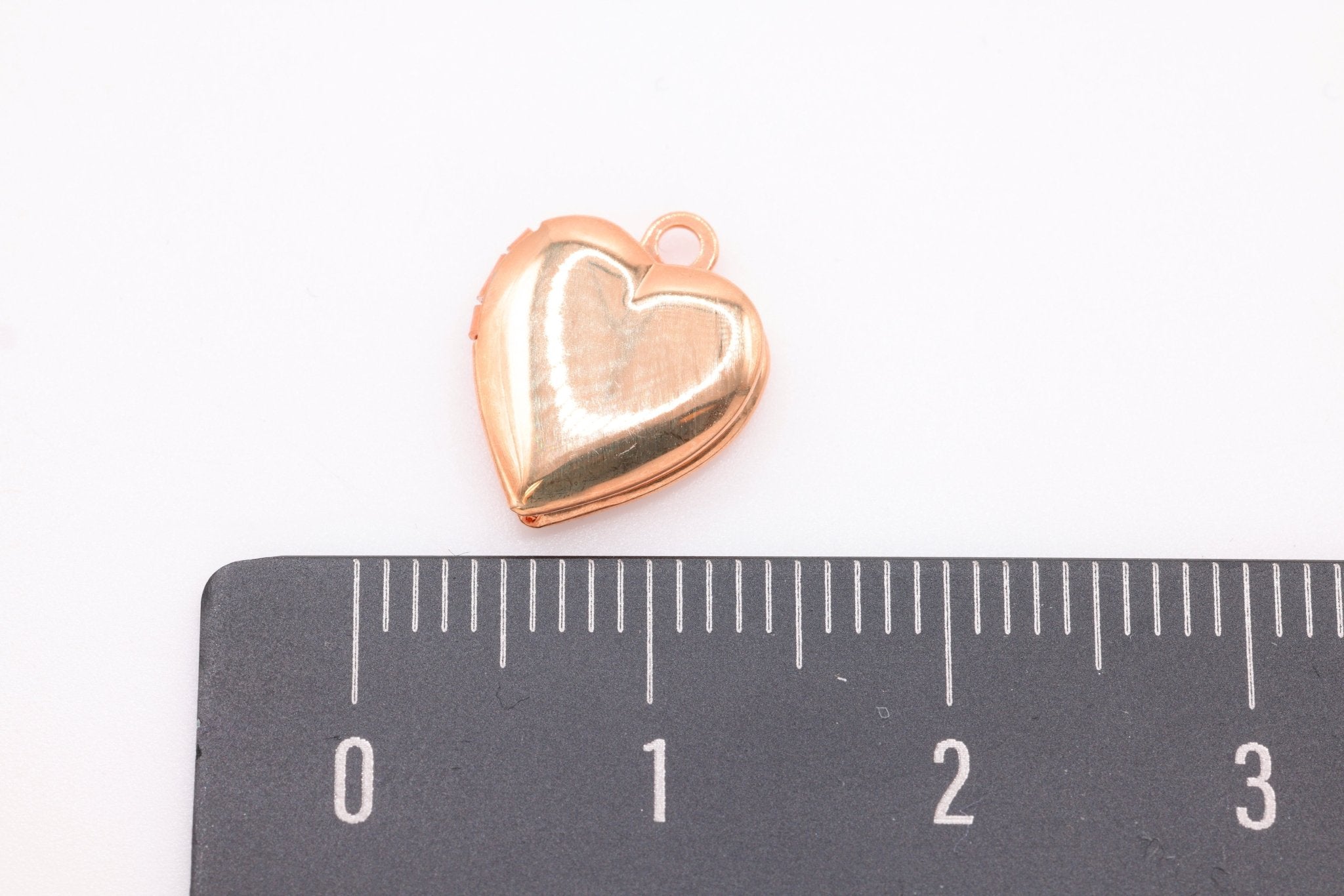 Heart Locket Pendant Charm, Wholesale, 14/20 Rose Gold - Filled, 12mm x 10mm, DIY Jewelry Supplies - HarperCrown