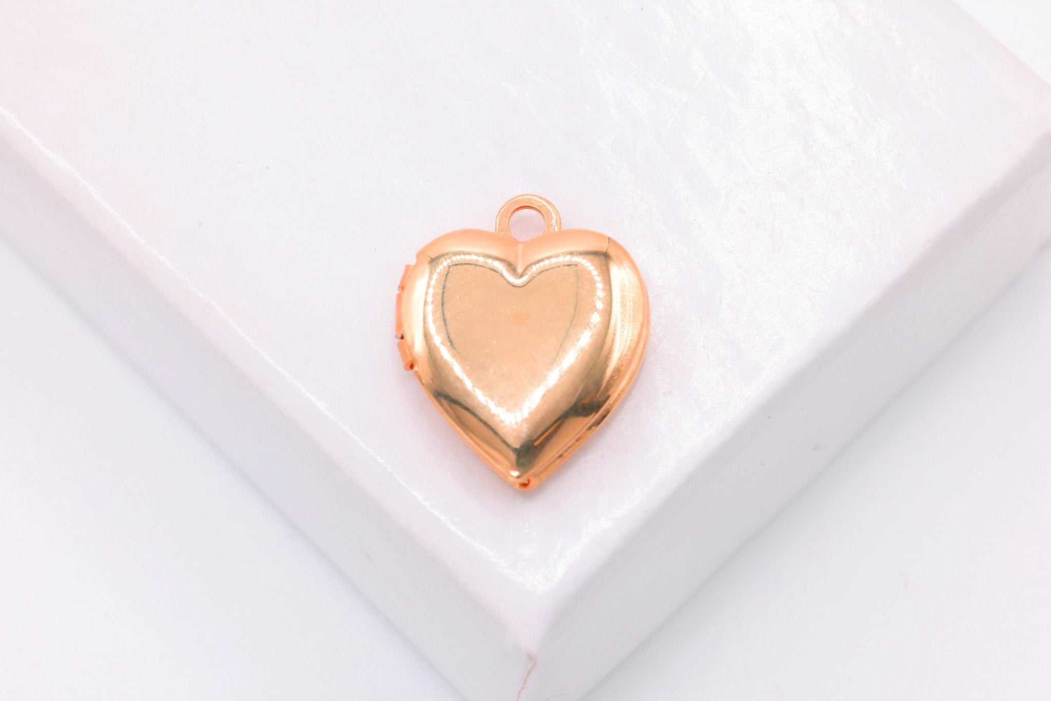 Heart Locket Pendant Charm, Wholesale, 14/20 Rose Gold - Filled, 12mm x 10mm, DIY Jewelry Supplies - HarperCrown