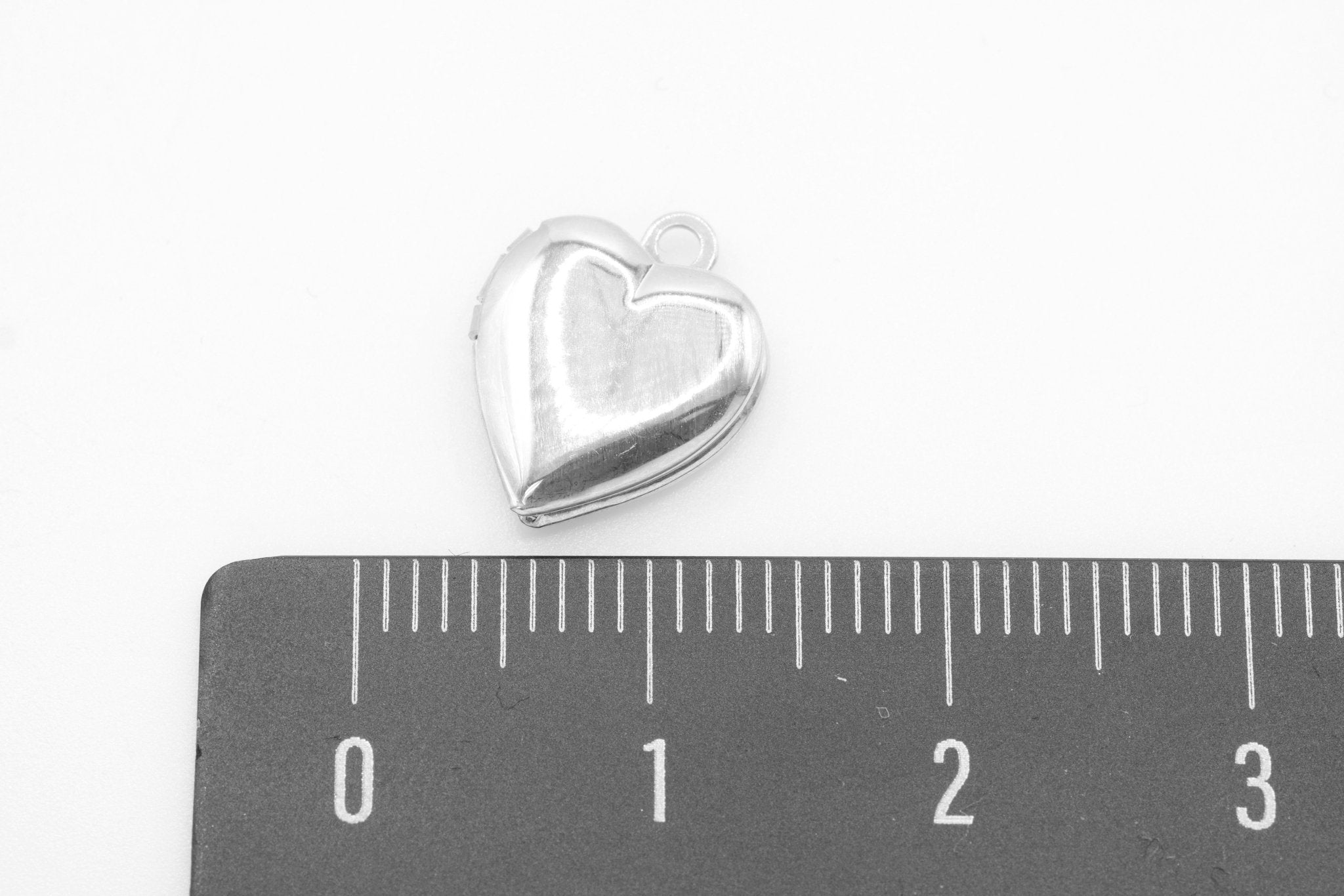 Heart Locket Pendant Charm, Wholesale, 925 Sterling Silver, 12mm x 10mm, DIY Jewelry Supplies - HarperCrown