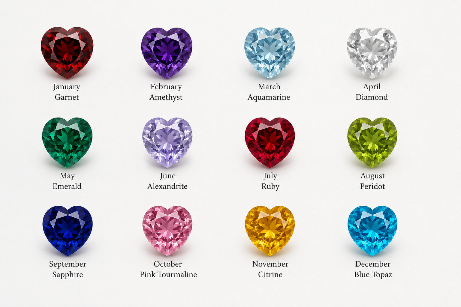 Heart CZ Stone, 4mm x 4mm, Wholesale, Jewelry Making Stones