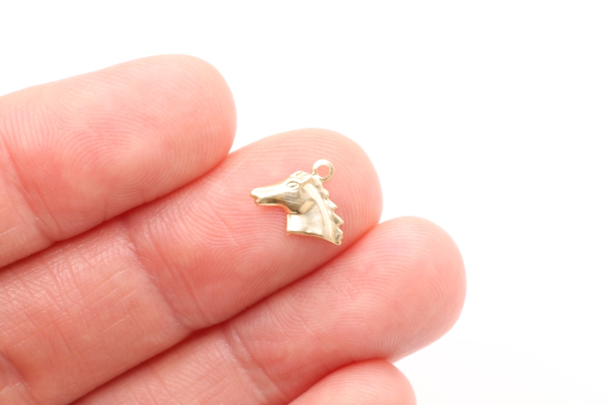 Horse Head Charm, 14K Gold-Filled, Jewelry Making Charm - HarperCrown