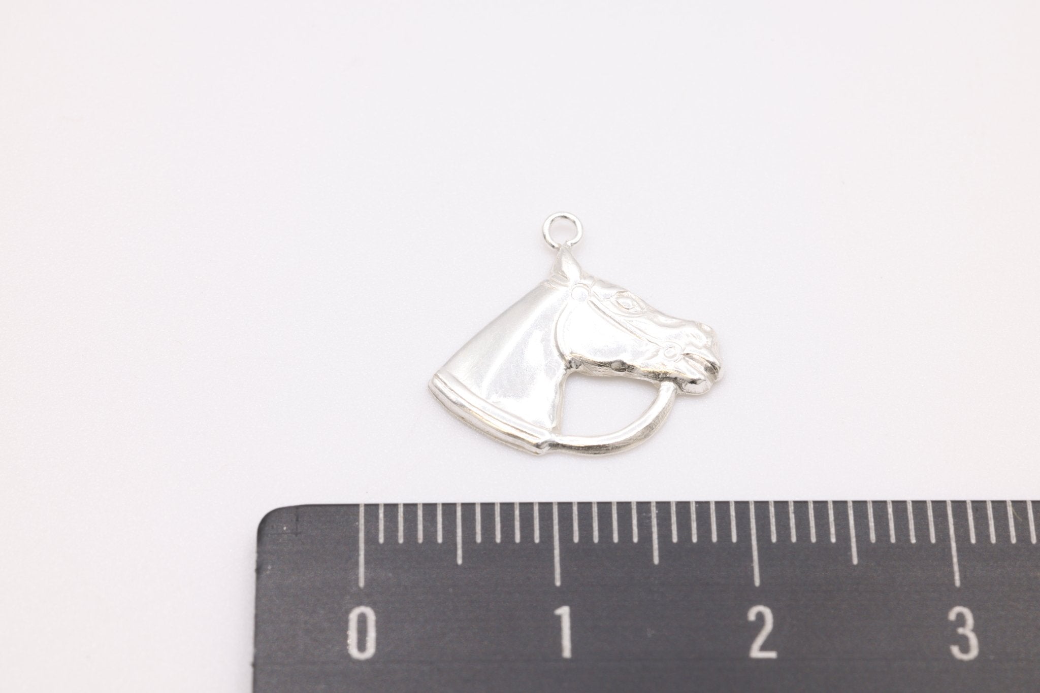 Horse Wholesale Charm, 925 Sterling Silver, 15mm x 12mm, Permanent Bulk Jewelry Making Charms - HarperCrown
