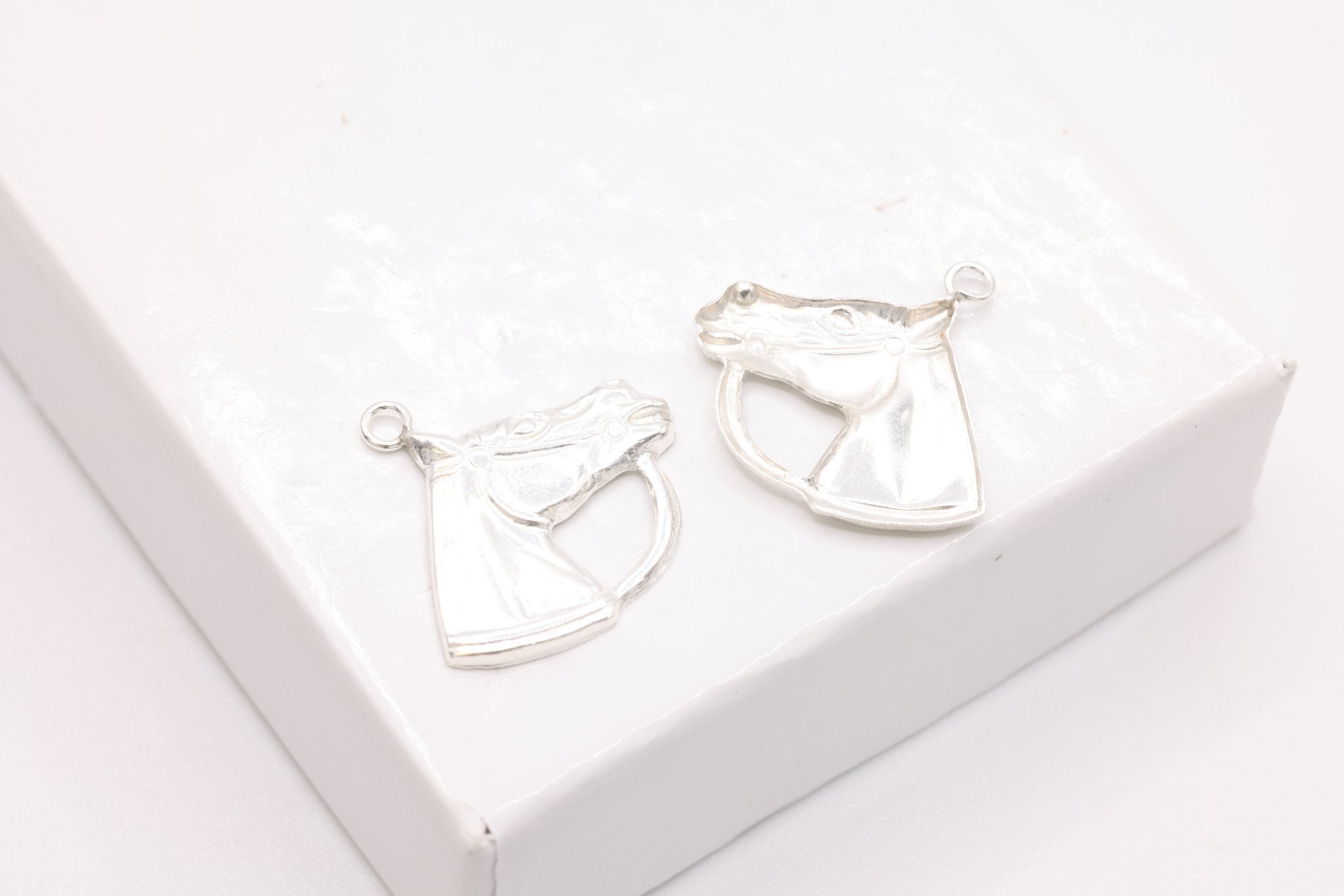 Horse Wholesale Charm, 925 Sterling Silver, 15mm x 12mm, Permanent Bulk Jewelry Making Charms - HarperCrown
