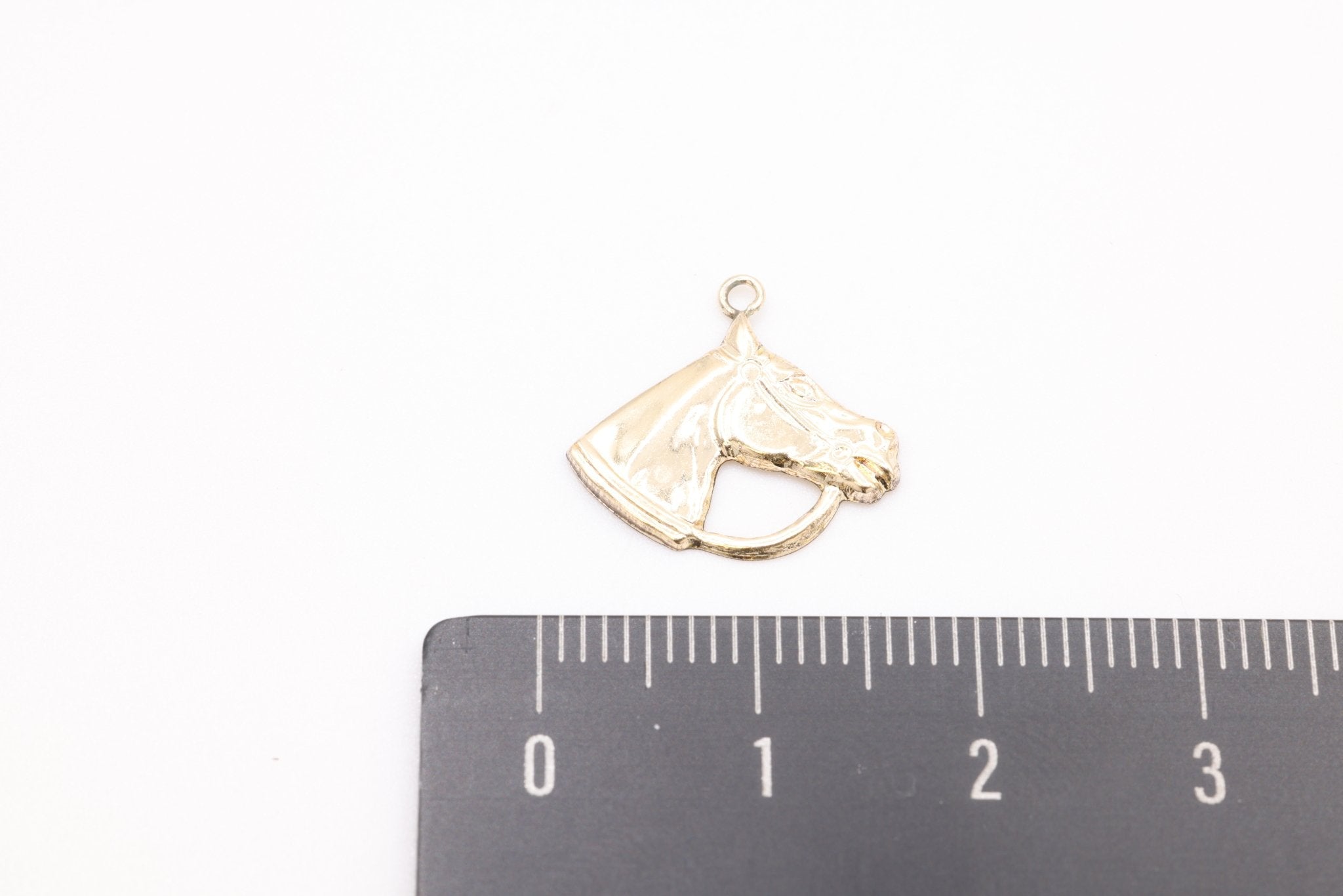 Horse Wholesale Charm, Gold - Filled, 15mm x 12mm, Permanent Bulk Jewelry Making Charms - HarperCrown