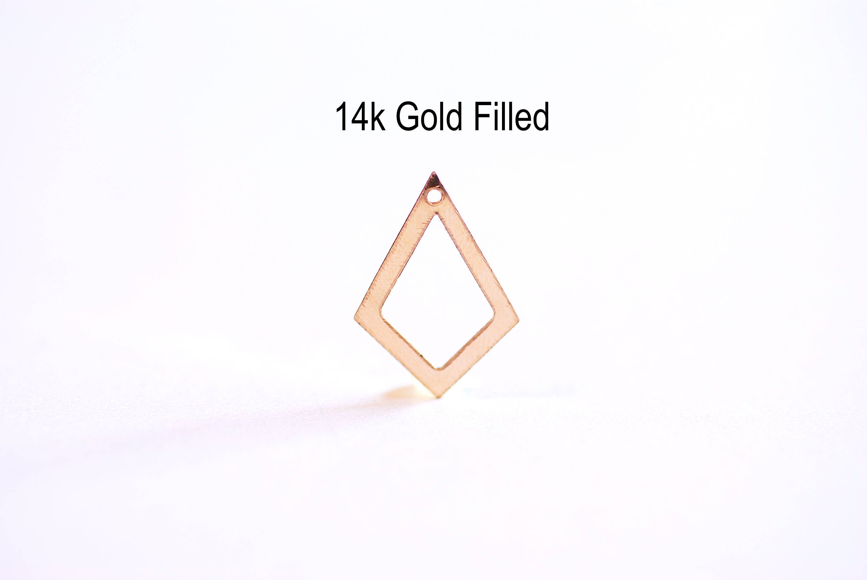 Diamond Outline Dangle, Wholesale, 14/20 Gold-Filled, 20mm x 15mm 24 Gauge, Kite Outline Charm Geometric