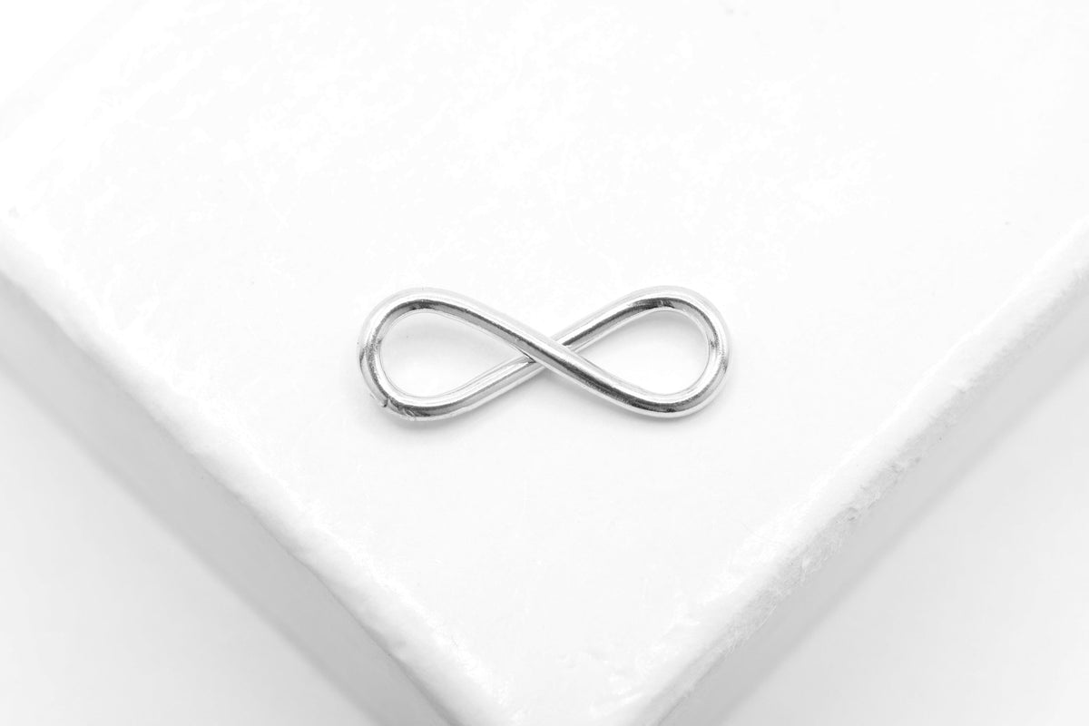 Infinity Connector Charm, 925 Sterling Silver, 13mm x 5mm, Wholesale, Jewelry Making Charm - HarperCrown