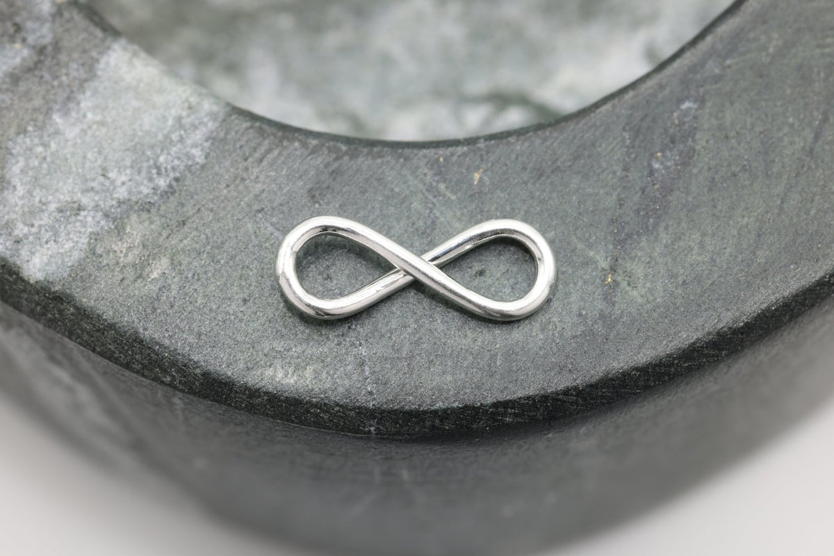 Infinity Connector Charm, 925 Sterling Silver, 13mm x 5mm, Wholesale, Jewelry Making Charm - HarperCrown
