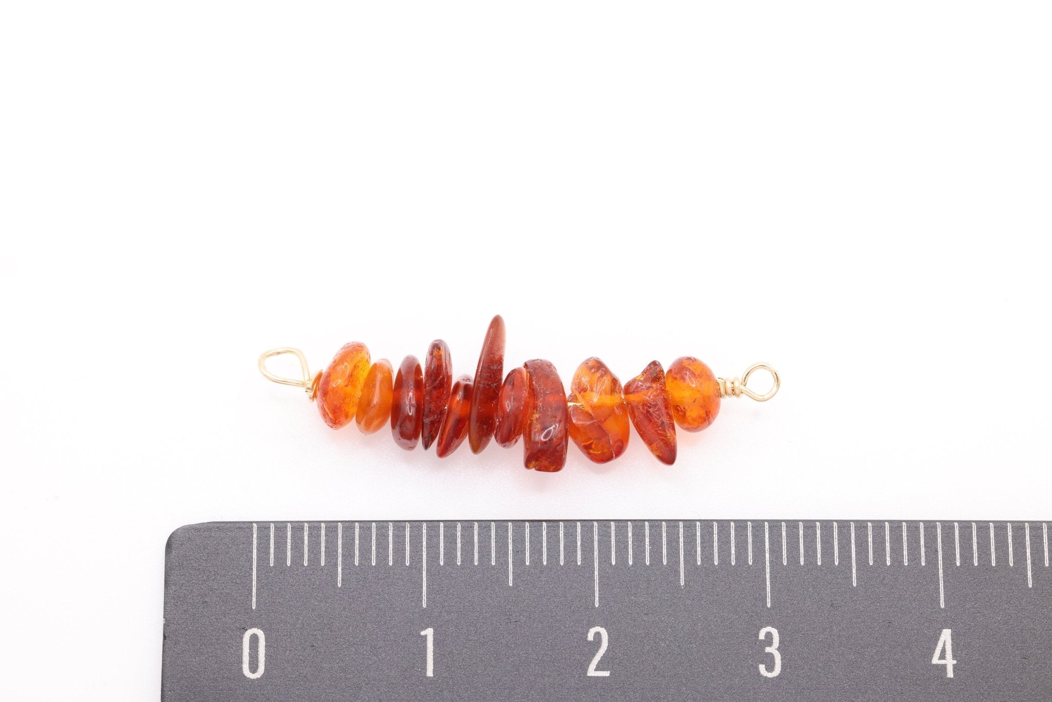 January Stone Connector Charm, Wholesale, 14/20 Gold - Filled, Amber Birthstone Gemstone Beads, Permanent Jewelry - HarperCrown
