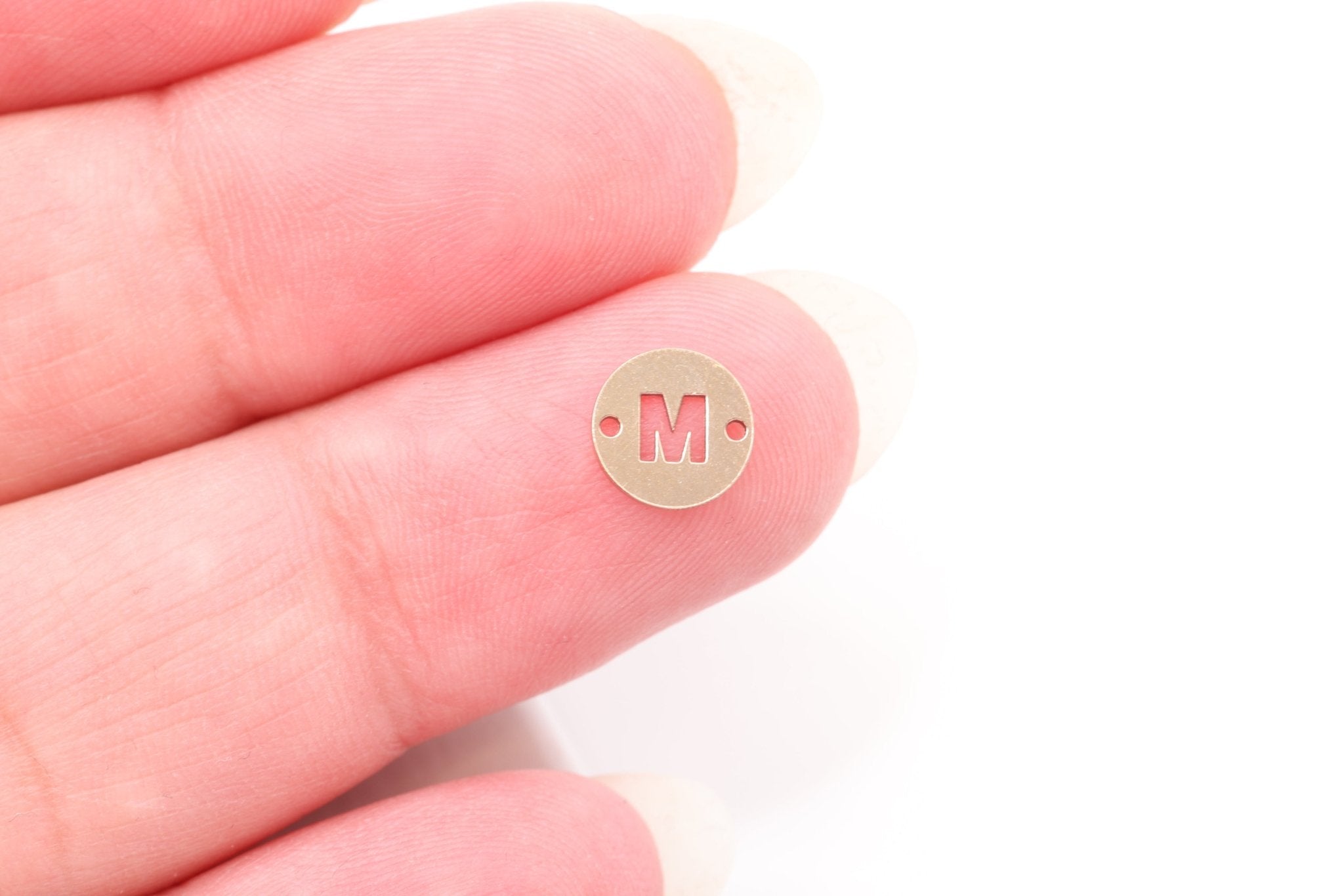 Letter Connector Charm A - Z, Wholesale, 14/20 Gold - Filled, 7mm, Alphabet Personalized Permanent Jewelry Charm - HarperCrown