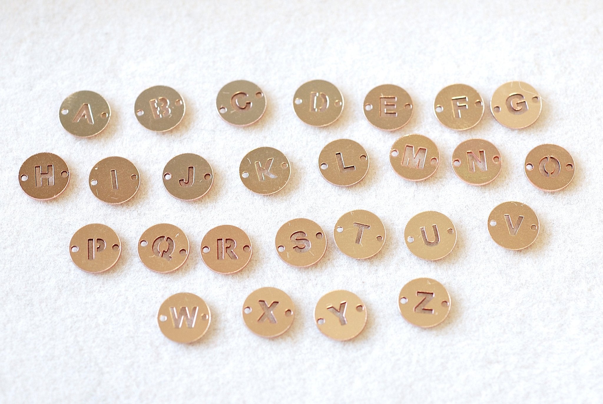 Letter Connector Charm A - Z, Wholesale, 14/20 Gold - Filled, 7mm, Alphabet Personalized Permanent Jewelry Charm - HarperCrown