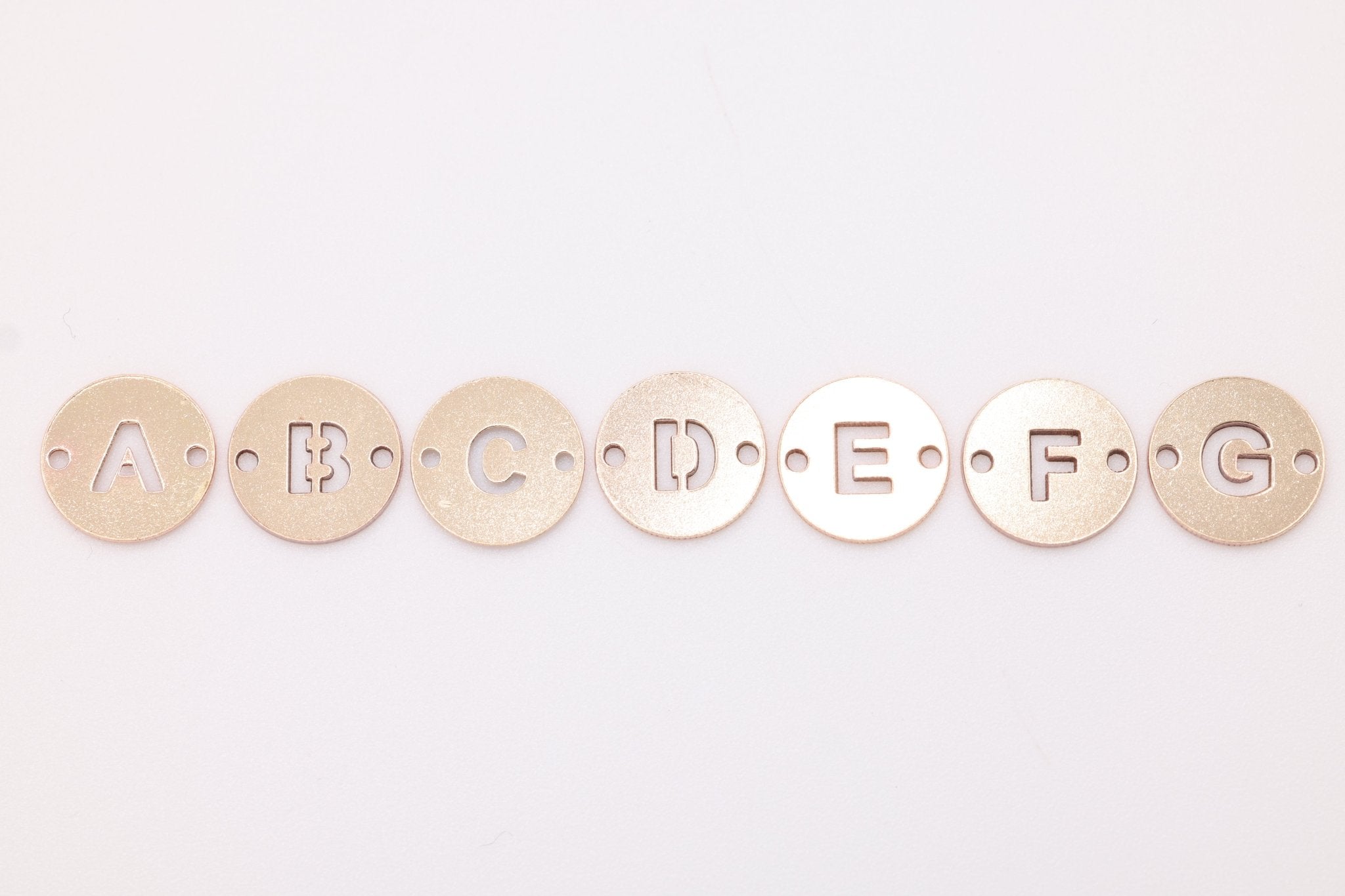 Letter Connector Charm A - Z, Wholesale, 14/20 Gold - Filled, 7mm, Alphabet Personalized Permanent Jewelry Charm - HarperCrown