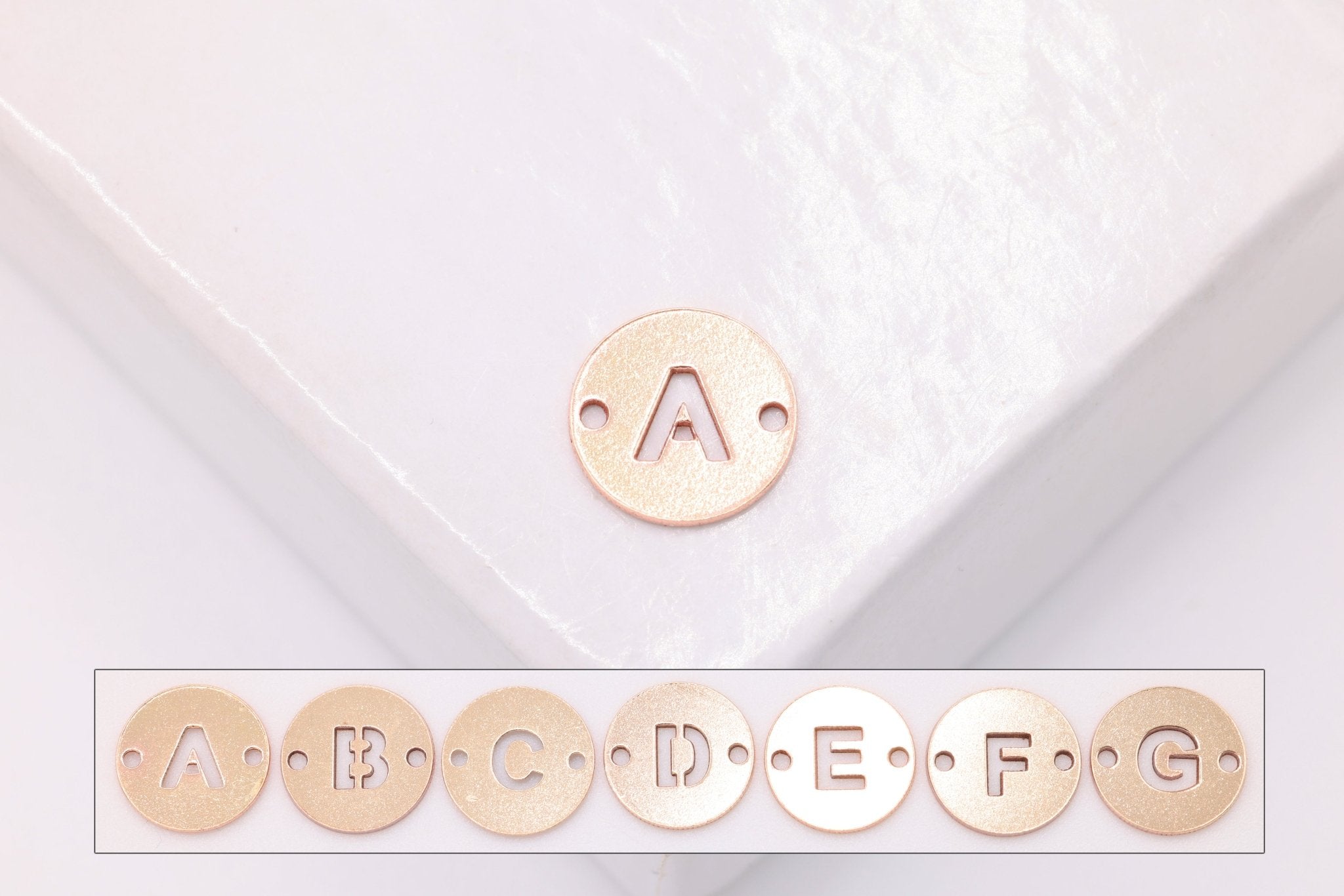 Letter Connector Charm A - Z, Wholesale, 14/20 Gold - Filled, 7mm, Alphabet Personalized Permanent Jewelry Charm - HarperCrown