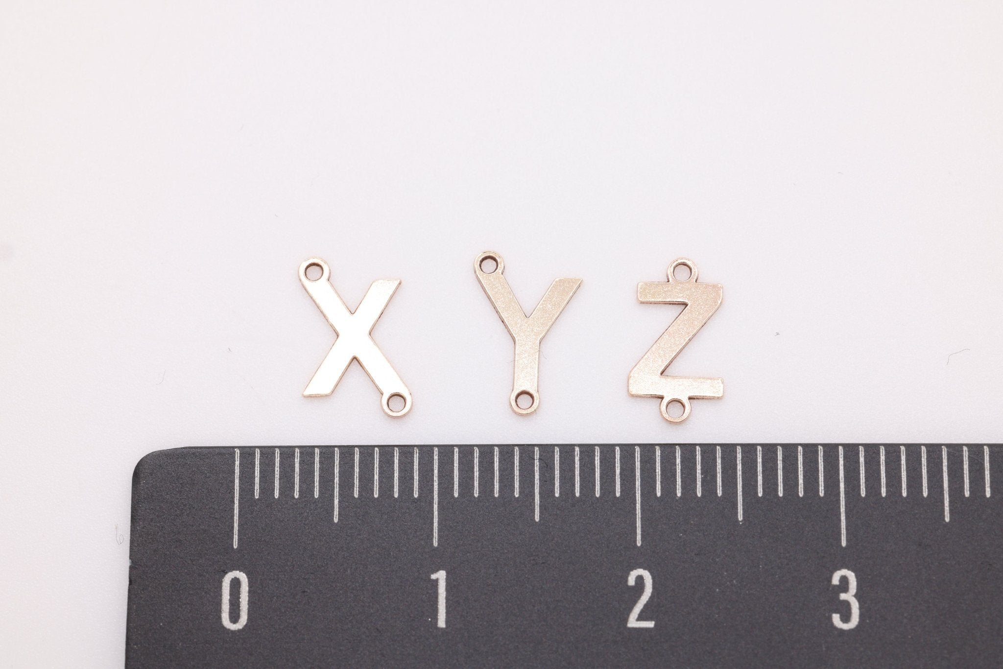 Letter Connector Charm A - Z, Wholesale, 14/20 Gold - Filled, 7mm x 5mm, Alphabet Personalized Permanent Jewelry Charm - HarperCrown
