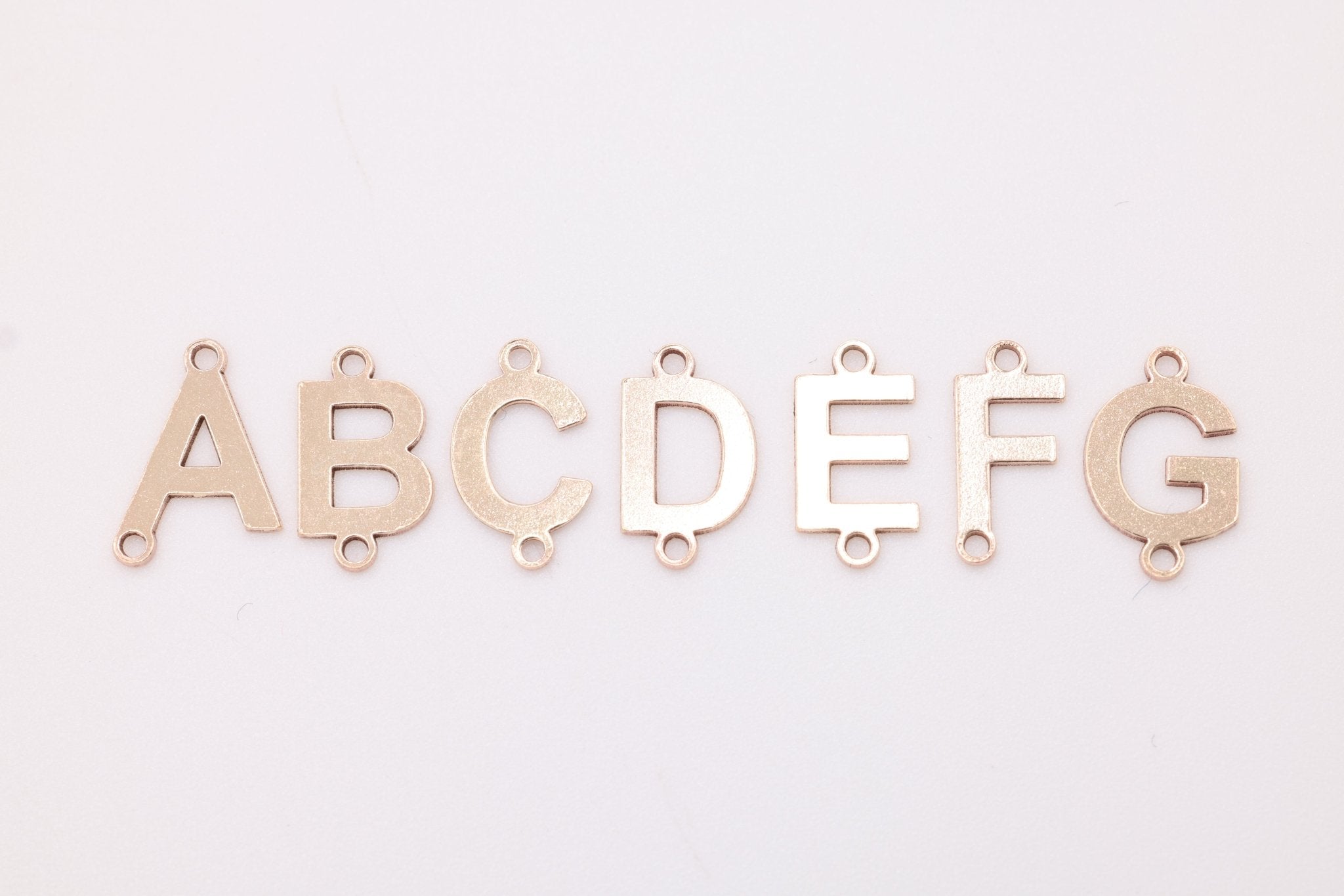 Letter Connector Charm A - Z, Wholesale, 14/20 Gold - Filled, 7mm x 5mm, Alphabet Personalized Permanent Jewelry Charm - HarperCrown