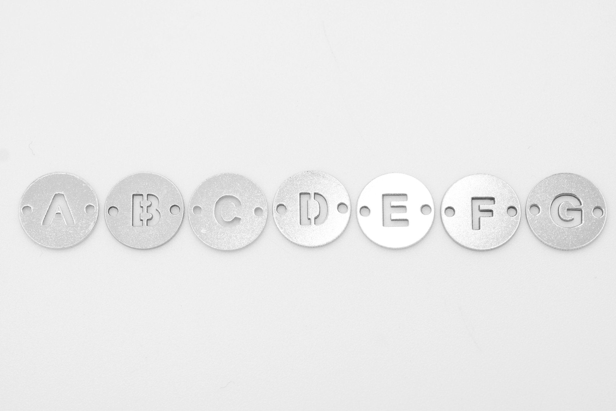 Letter Connector Charm A - Z, Wholesale, 925 Sterling Silver, 7mm, Alphabet Personalized Permanent Jewelry Charm - HarperCrown